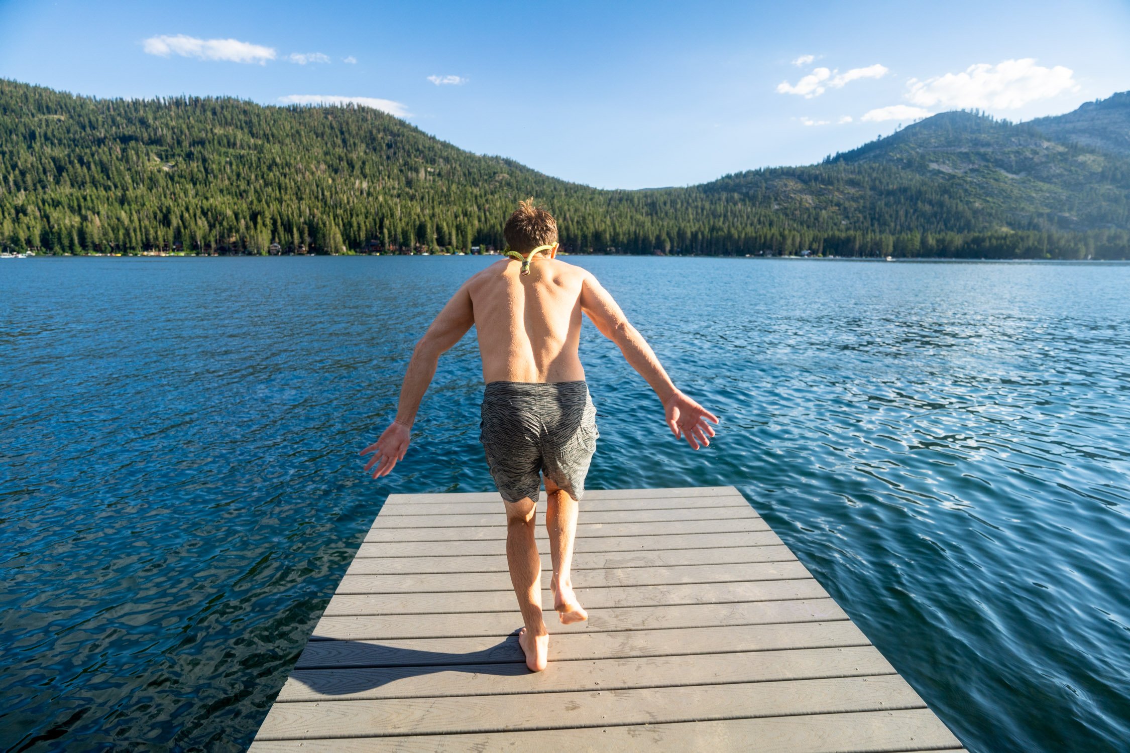 Micheal Whalen exploring Lake Tahoe with Chums gear