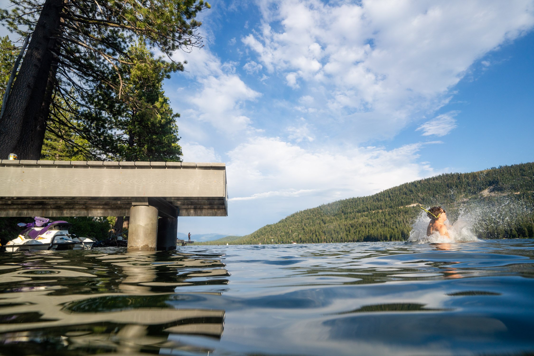 Micheal Whalen exploring Lake Tahoe with Chums gear