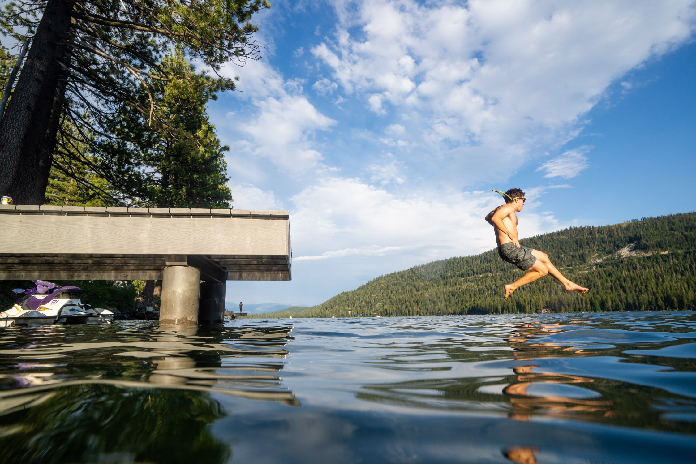 Micheal Whalen exploring Lake Tahoe with Chums gear