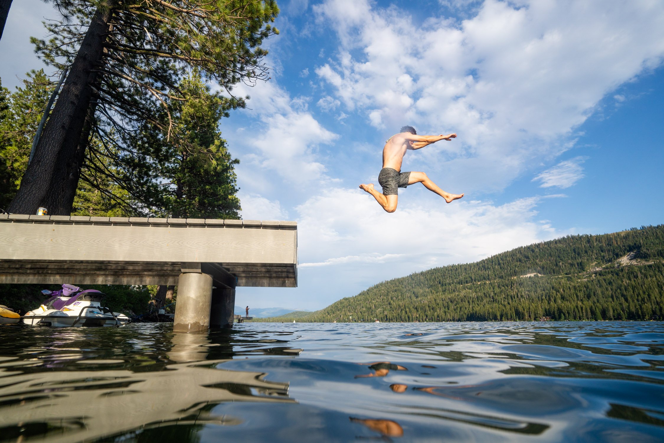 Micheal Whalen exploring Lake Tahoe with Chums gear