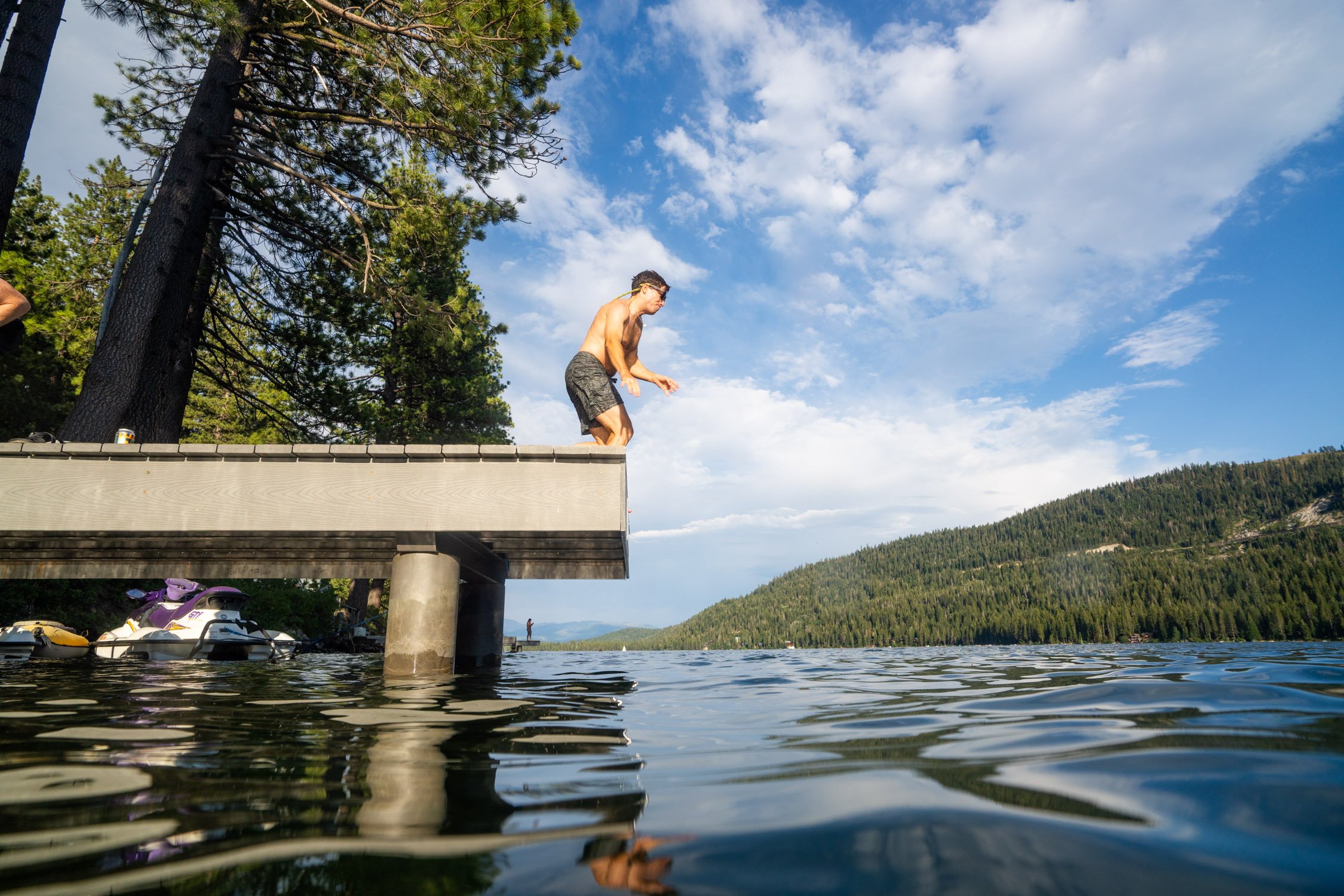 Micheal Whalen exploring Lake Tahoe with Chums gear