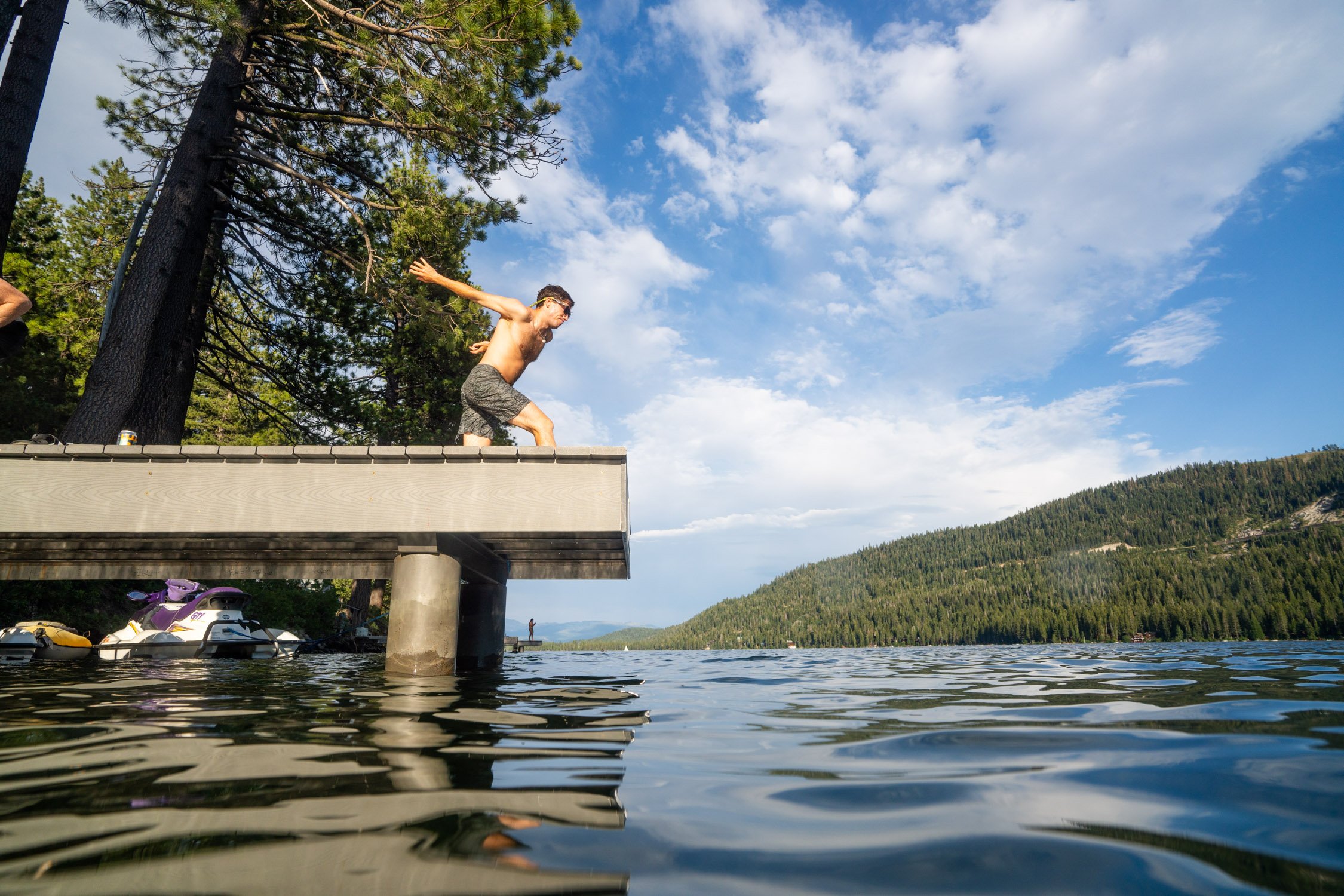 Micheal Whalen exploring Lake Tahoe with Chums gear