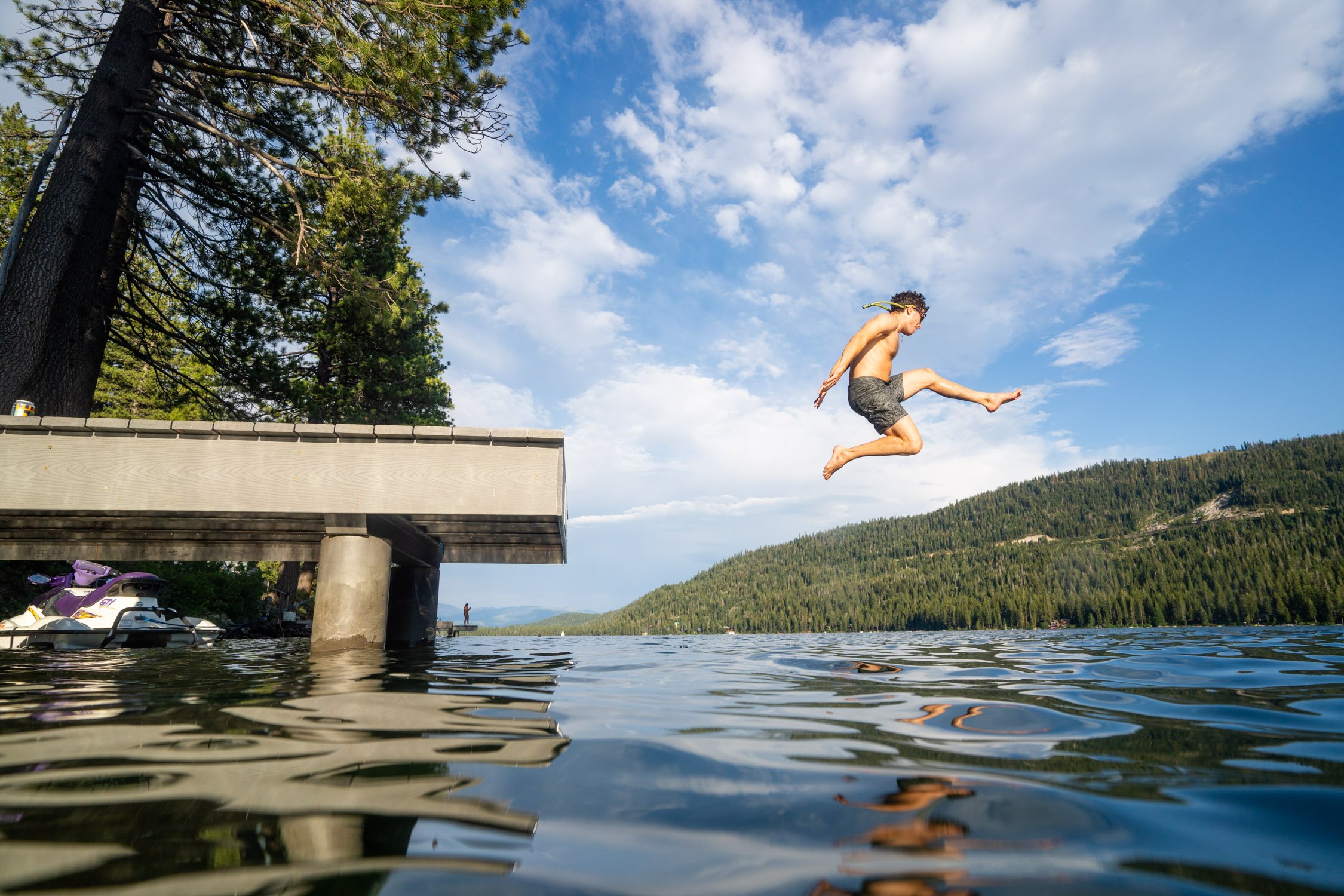Micheal Whalen exploring Lake Tahoe with Chums gear