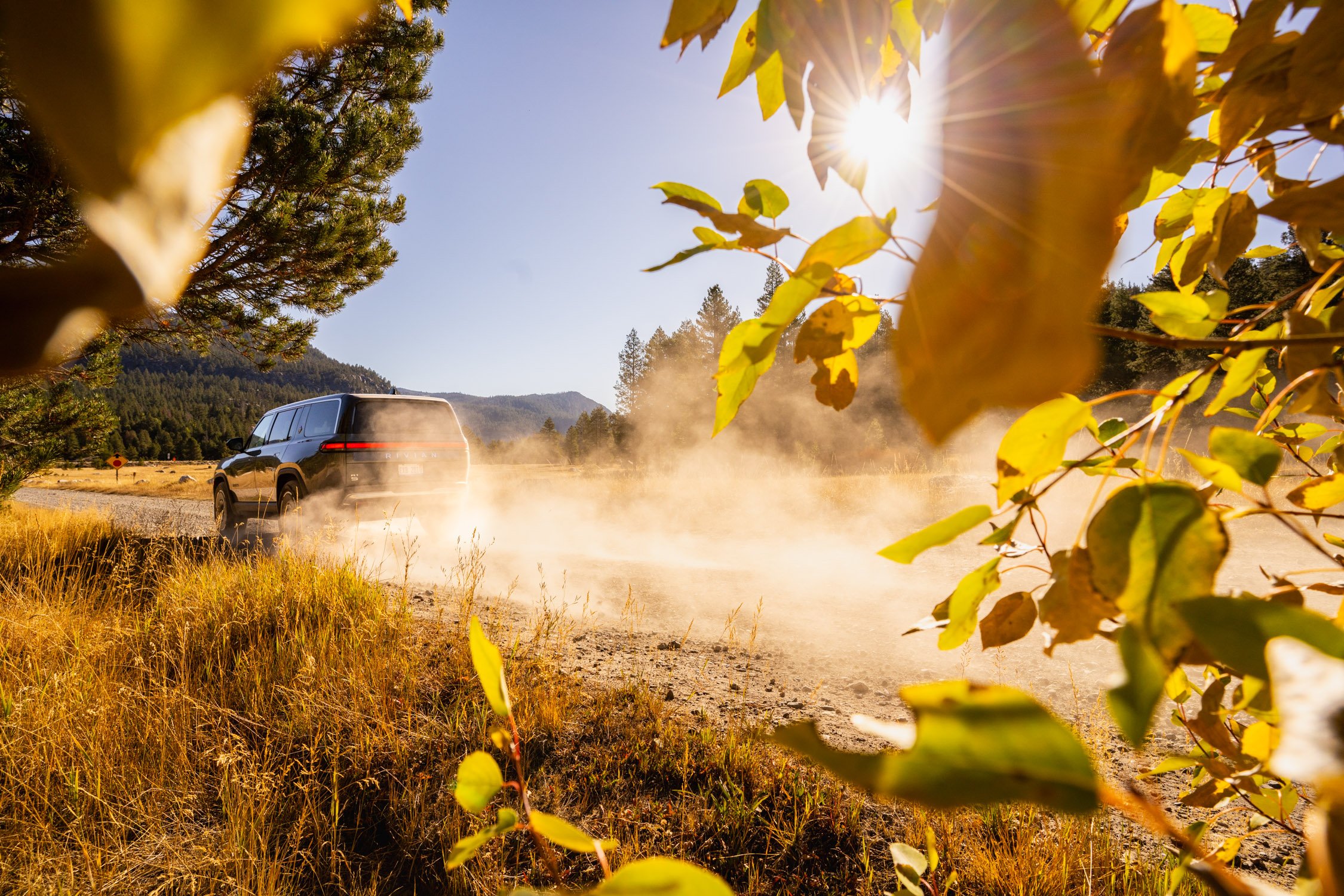 EV road trip around Northern California in search of fall colors for Rivian and AllTrails collaboration.