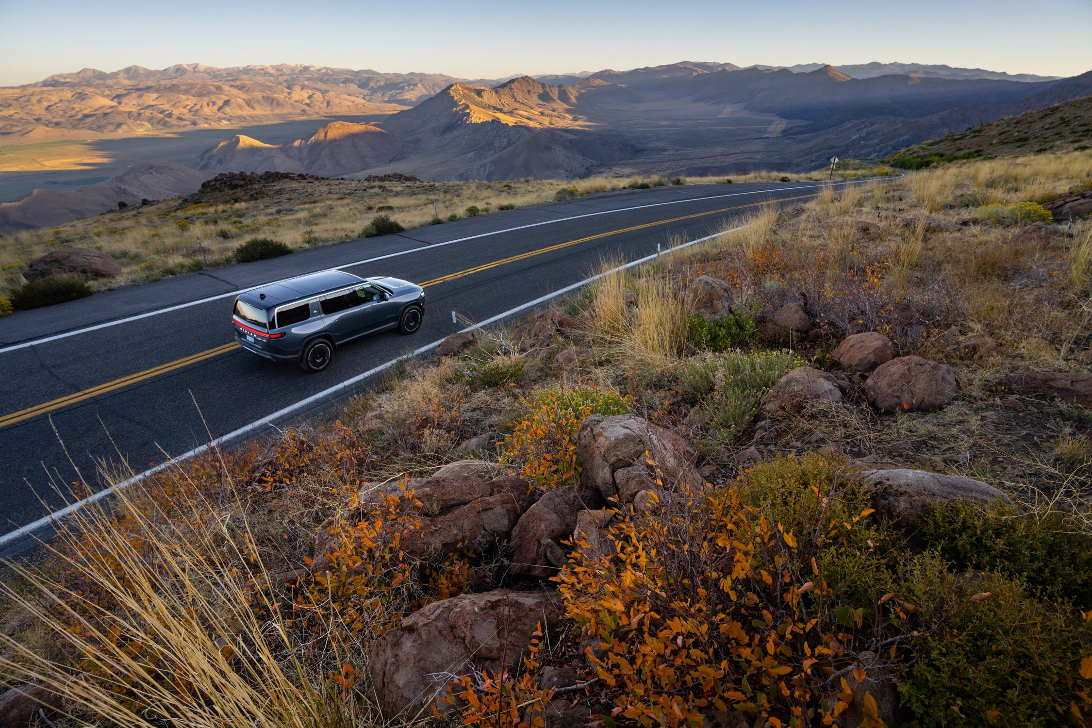 EV road trip around Northern California in search of fall colors for Rivian and AllTrails collaboration.