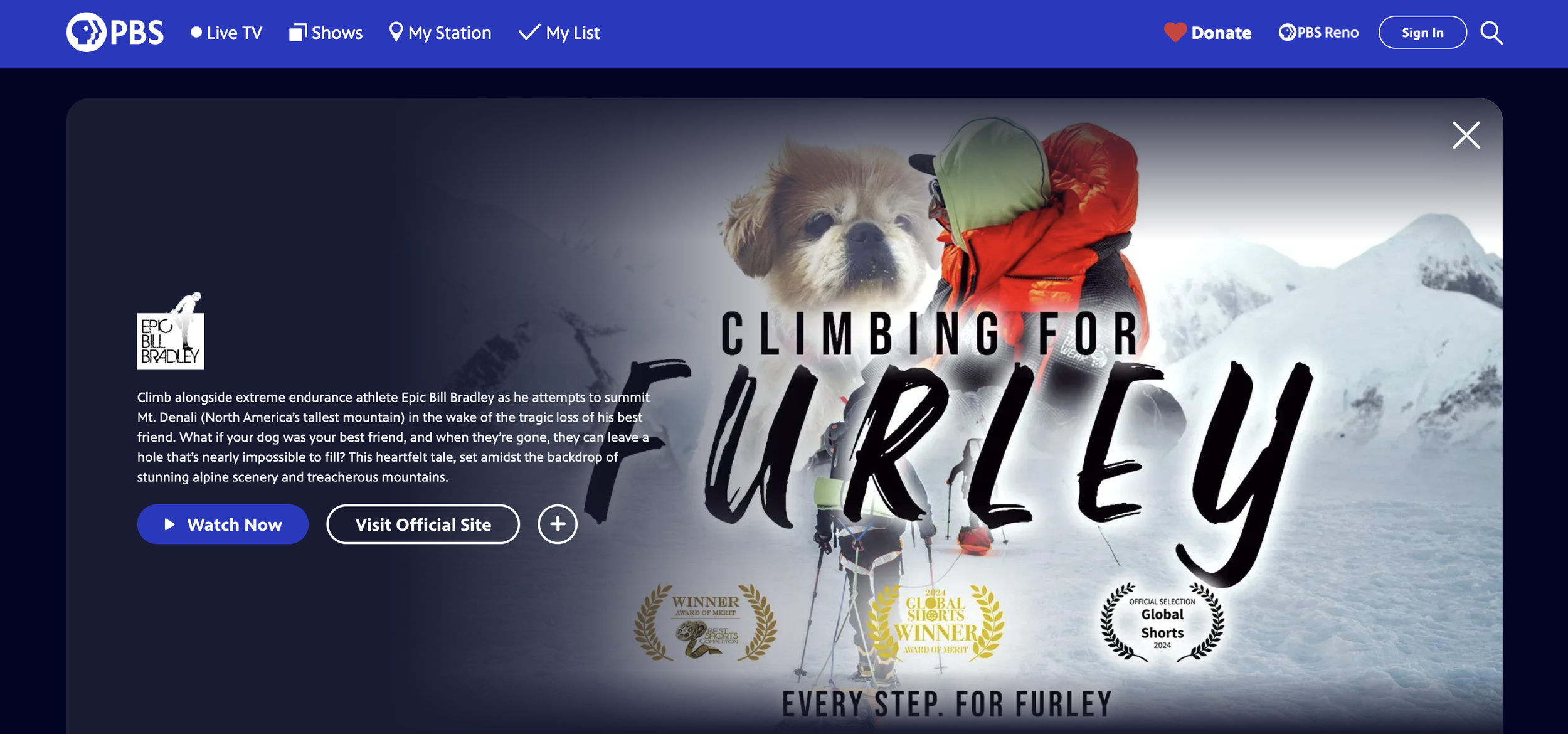 Climbing For Furley Is Now Streaming On PBS
