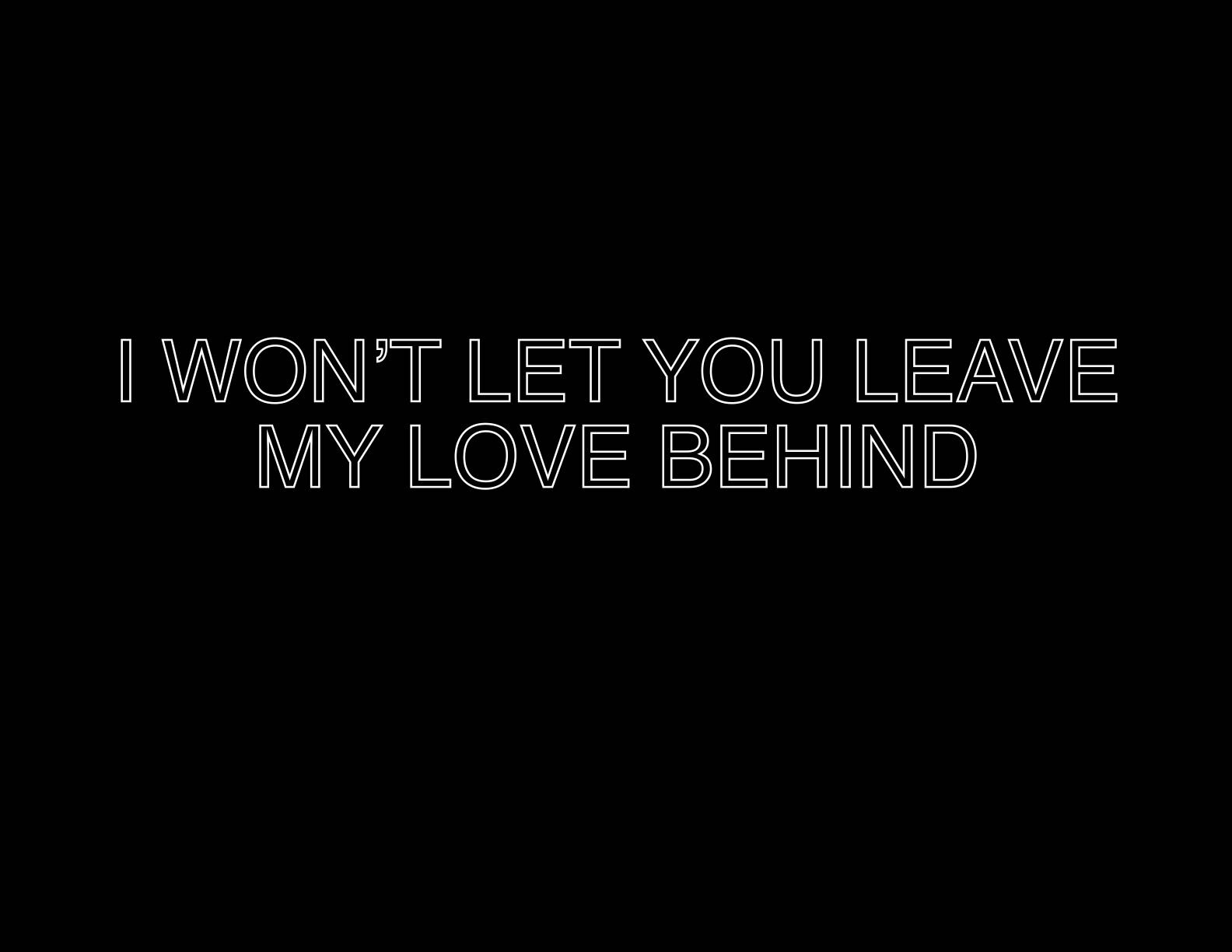 I Won't Let You Leave My Love Behind