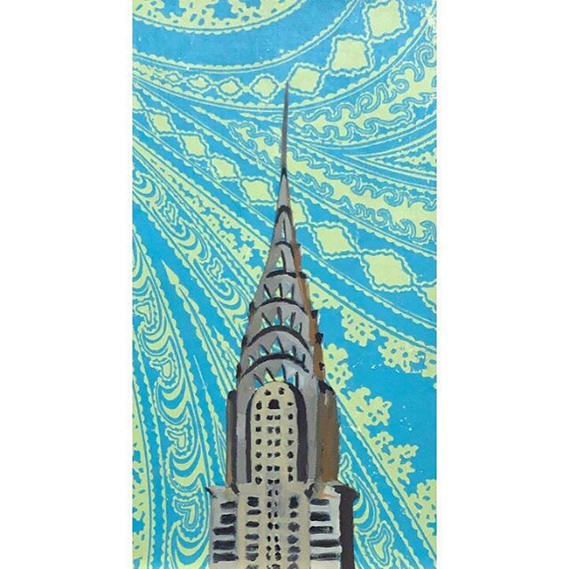 Using these patterned backgrounds to paint some of my favorite New York architecture to unwind. The geometry of modern architecture can be so calming to paint. .
.
.
.
.
.
#pattern #architecture #newyorkcity #skyscraper #chryslerbuilding #oneworldtrade #brooklynbridge #oilpainting #architecturalpaintings #smallworks