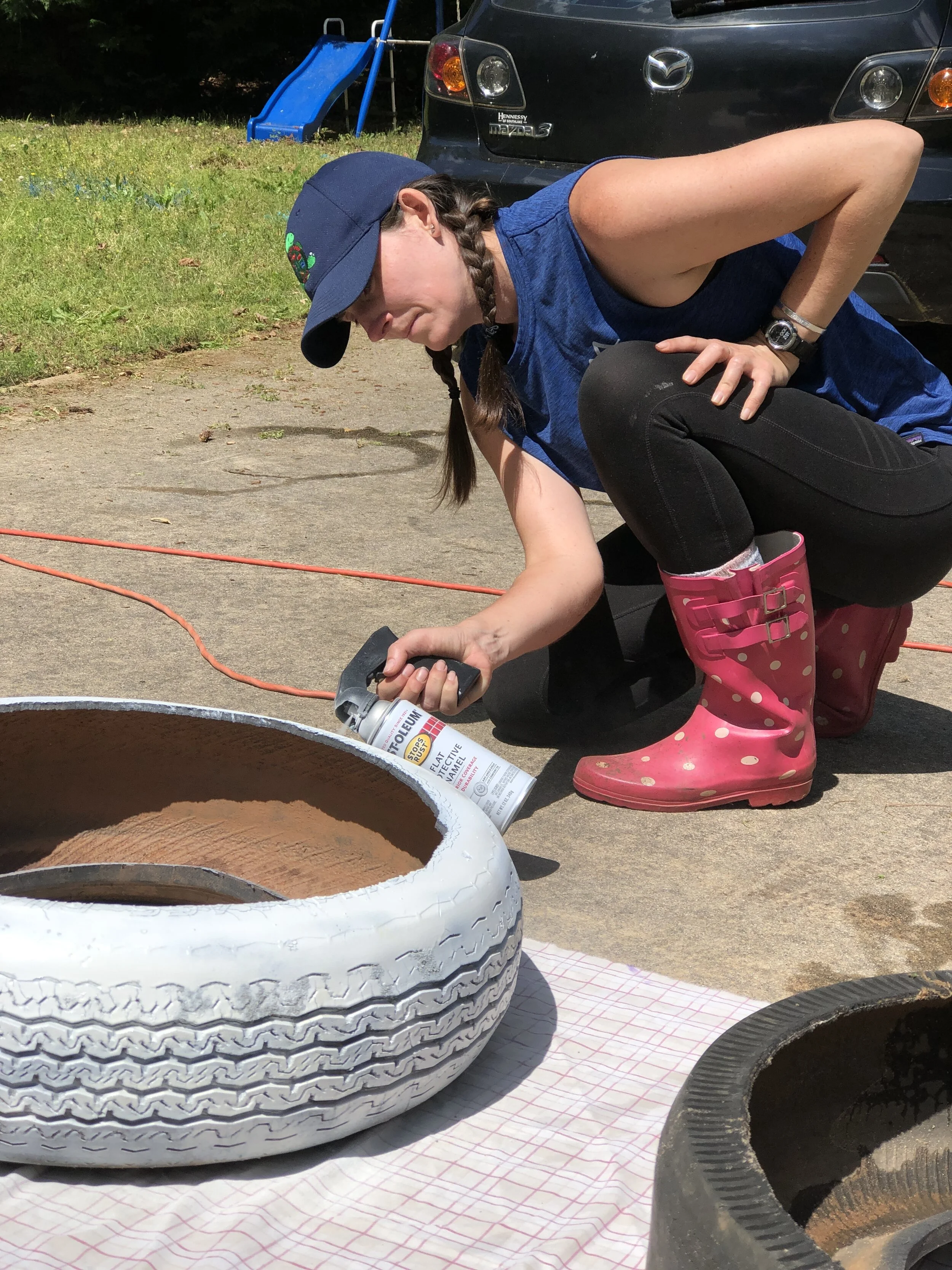 DIY Recycled Tire Garden