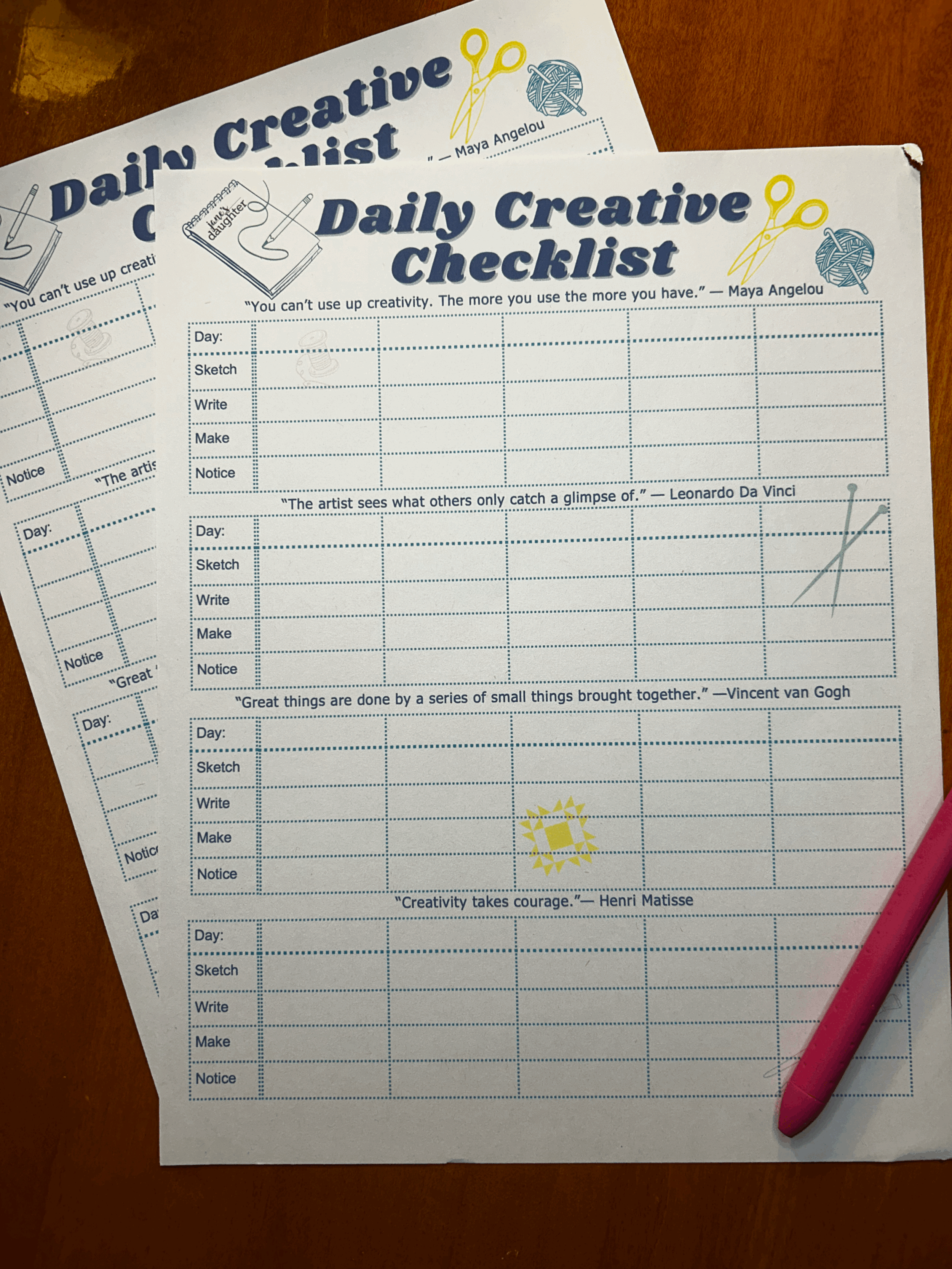 Daily Creative Checklist