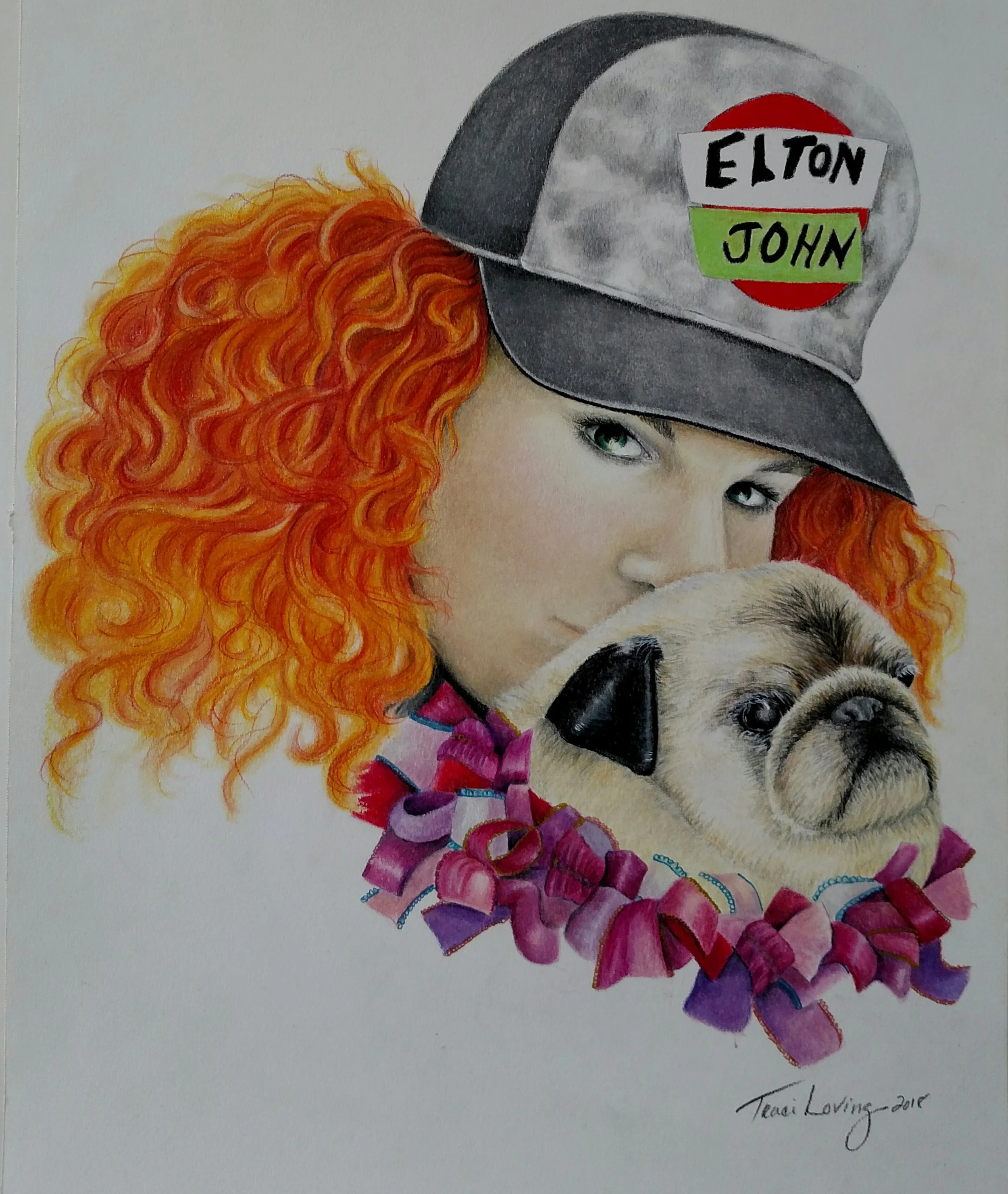 Carrot Top and Pearl the Pug