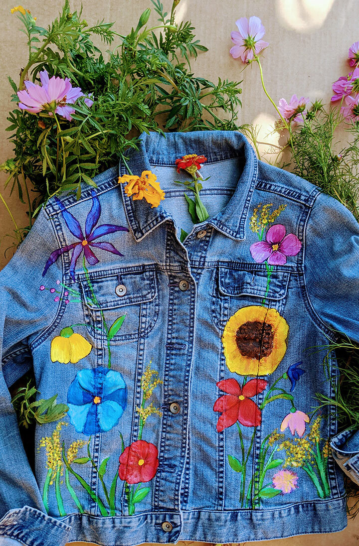 Acrylic Denim Jacket Painting Acrylic Paint On Jeans Jacket Shop