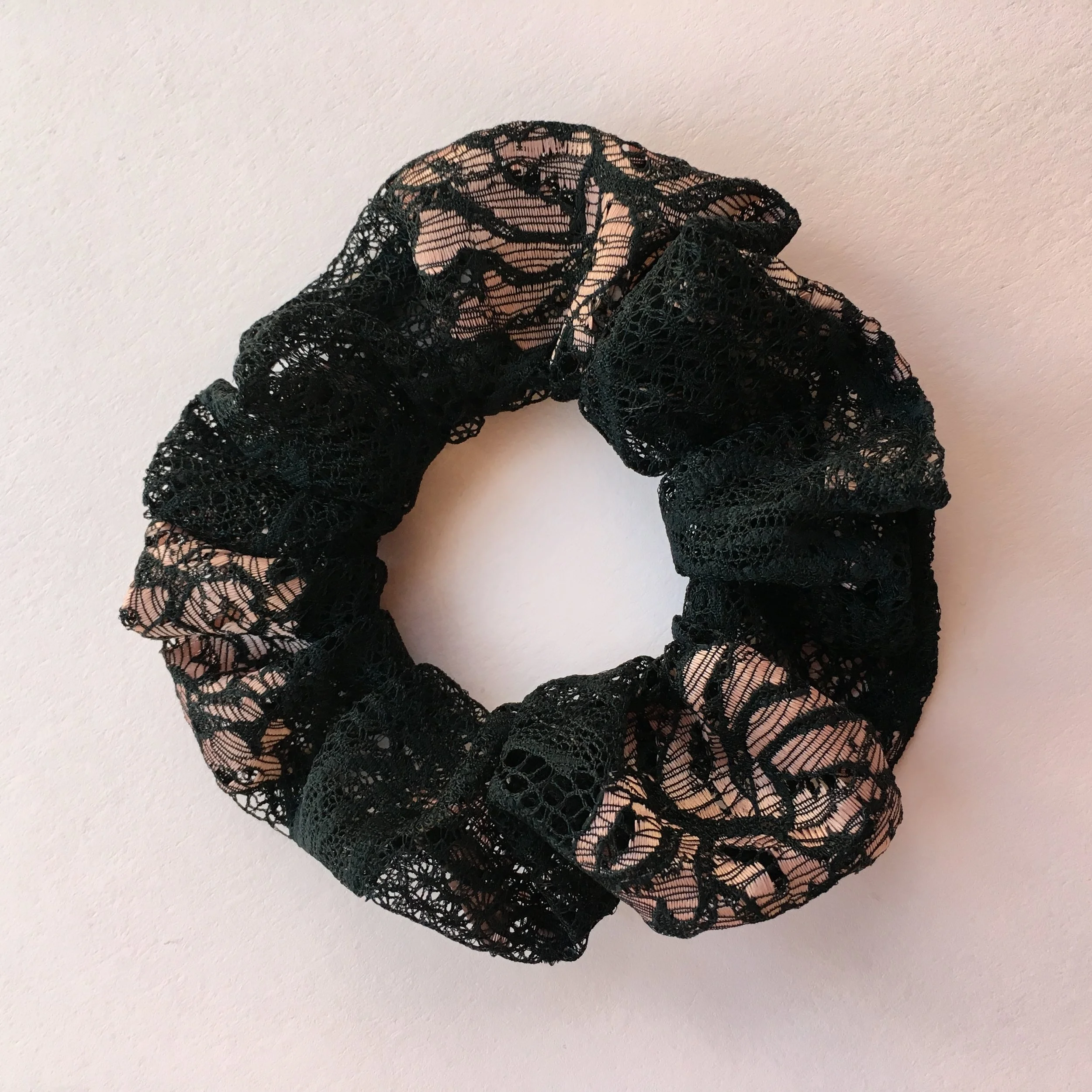 Black Rose Gold Carlotta Lace Scrunchie