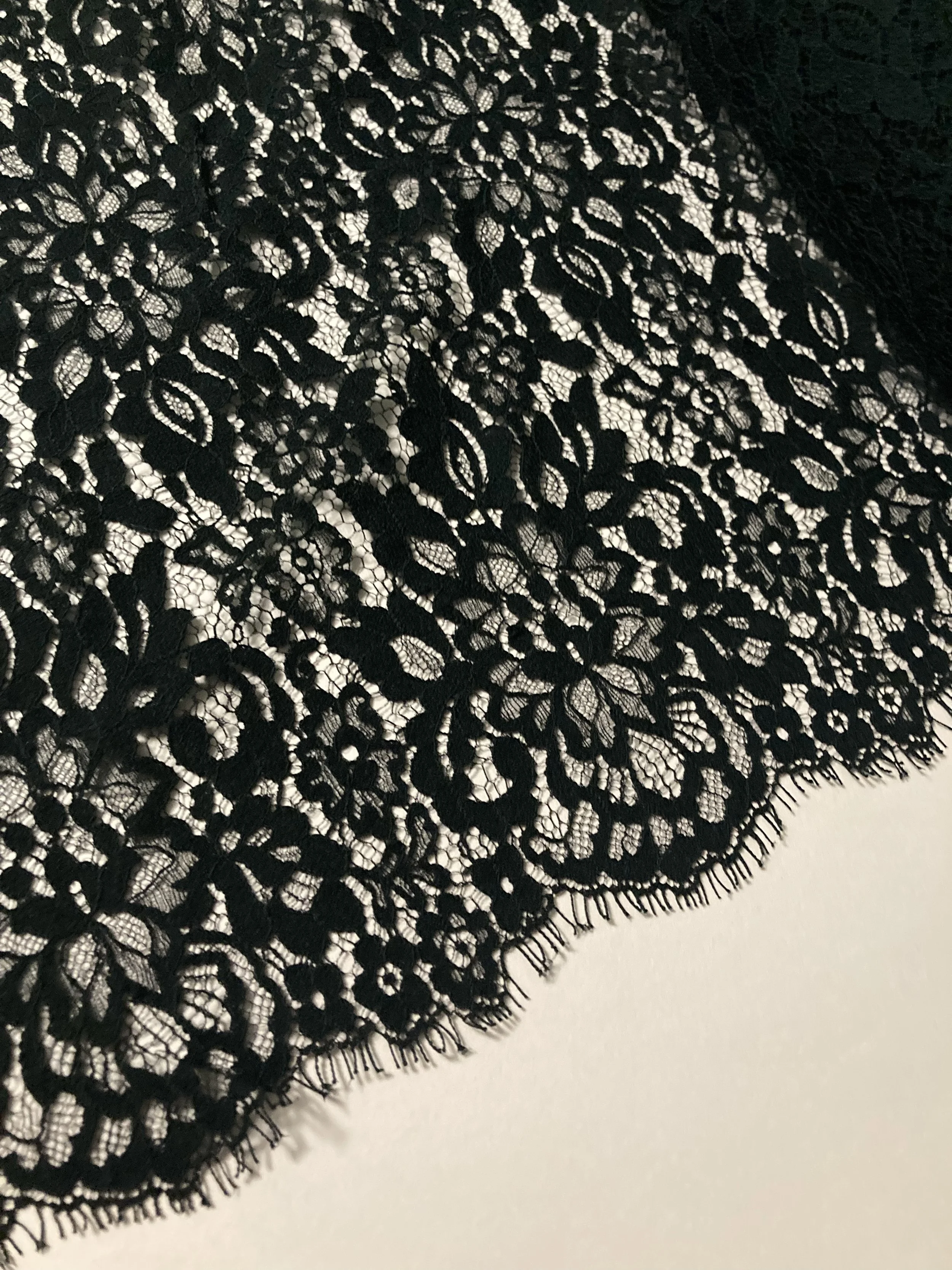 Black Jennifer Leavers Lace Ballet Wrap Skirt: Made to Order