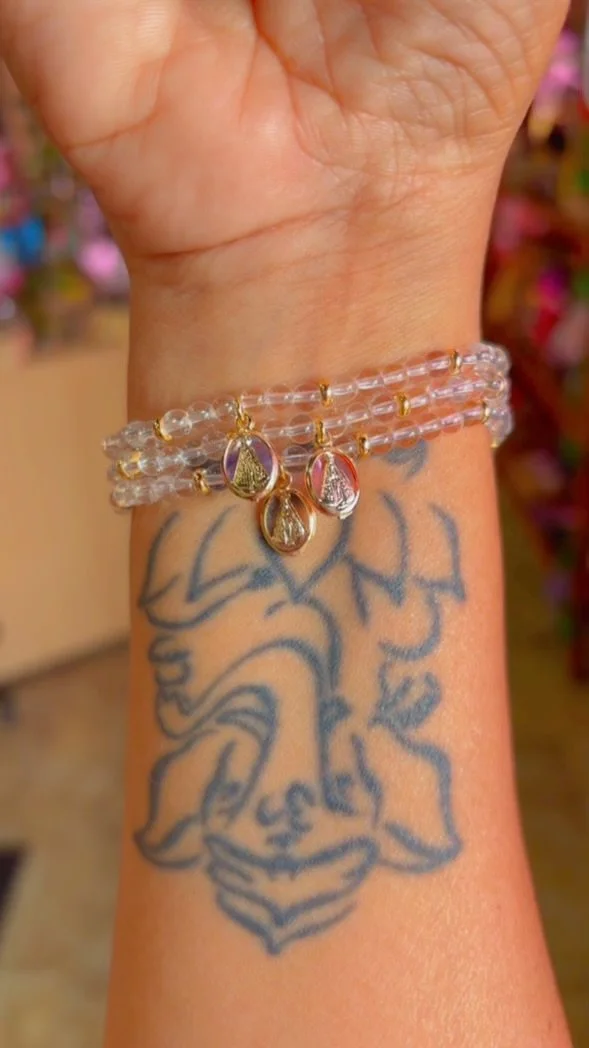 Clear Quartz Virgen de la Caridad Bracelets