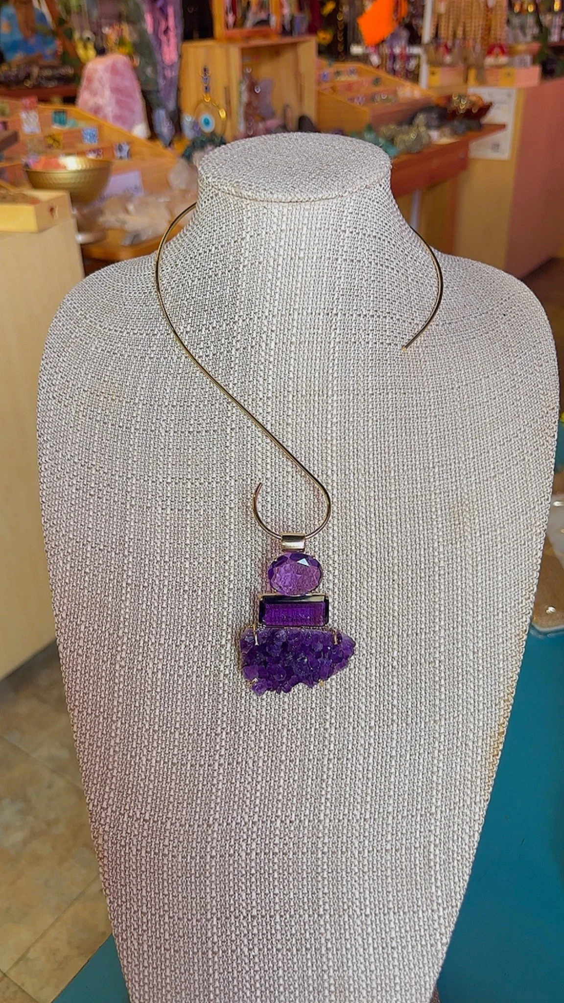 Luxury Crystal Amulet: Amethyst (Faceted & Raw) II