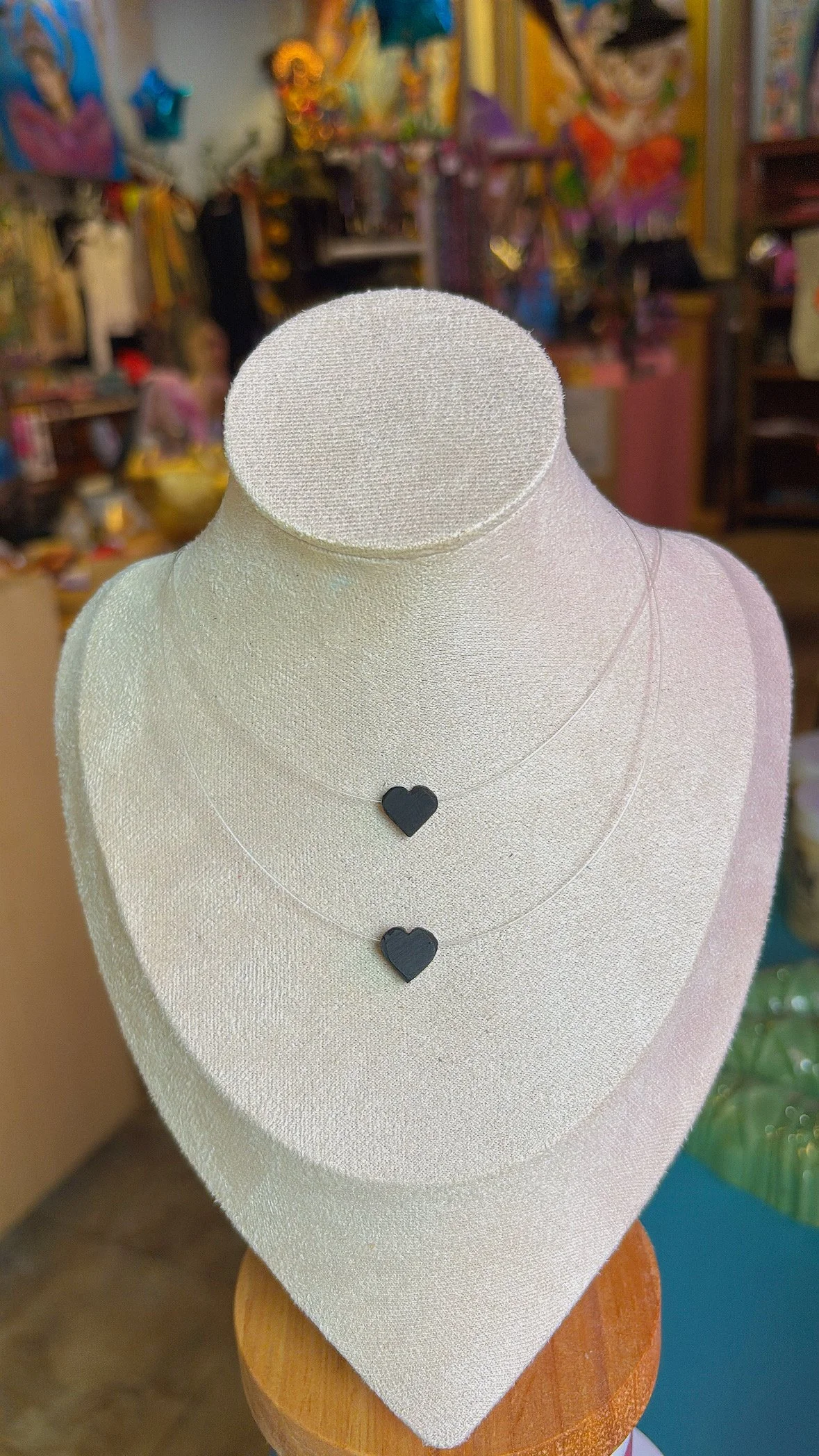Azabache Illusion Heart Necklace