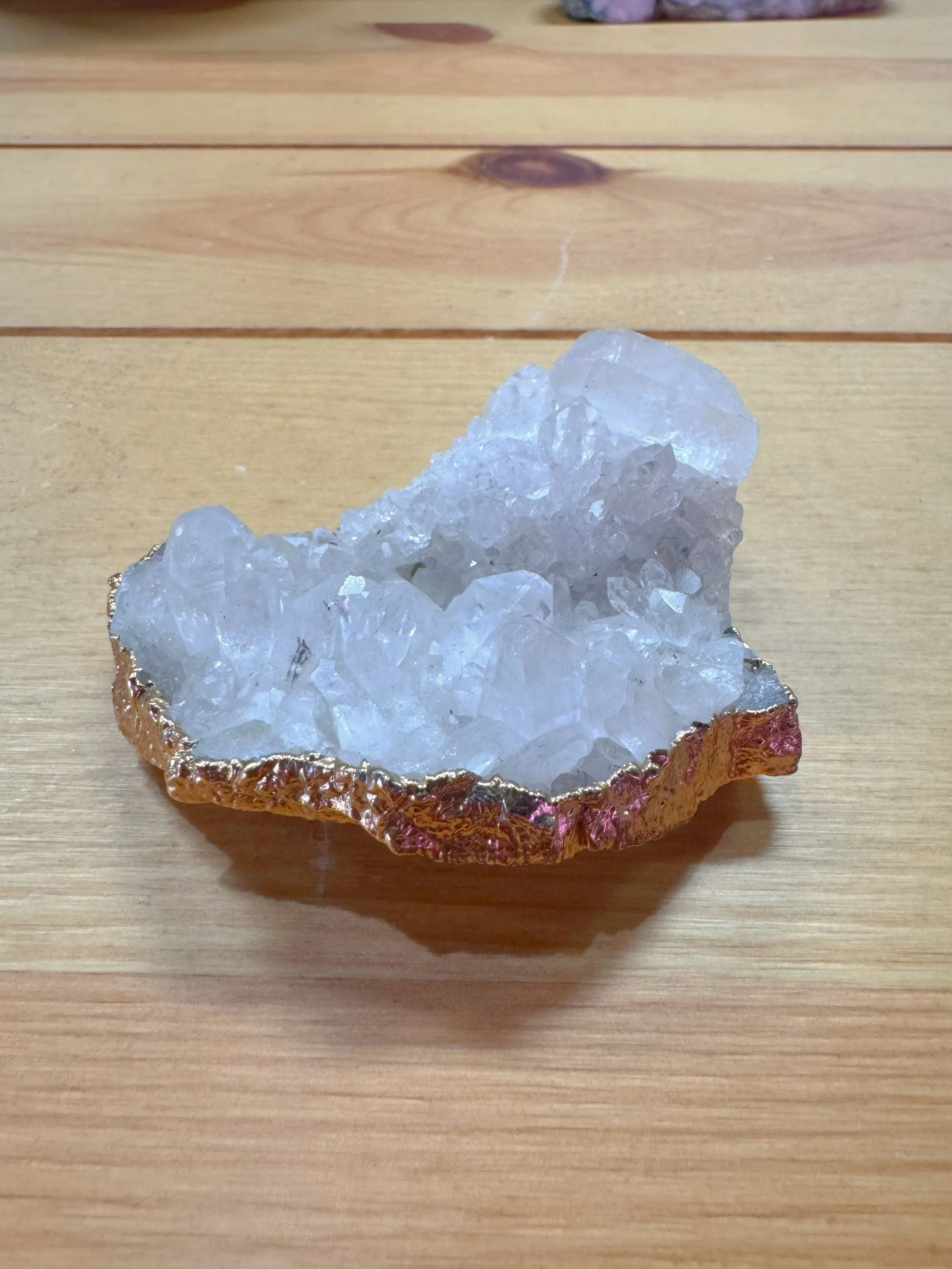 Raw Clear Quarts - Gold Edged