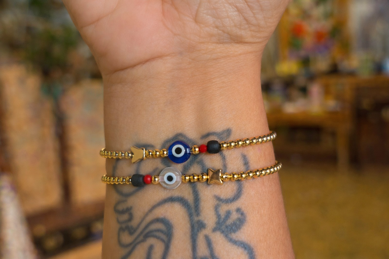 Evil Eye on Gold Bracelets