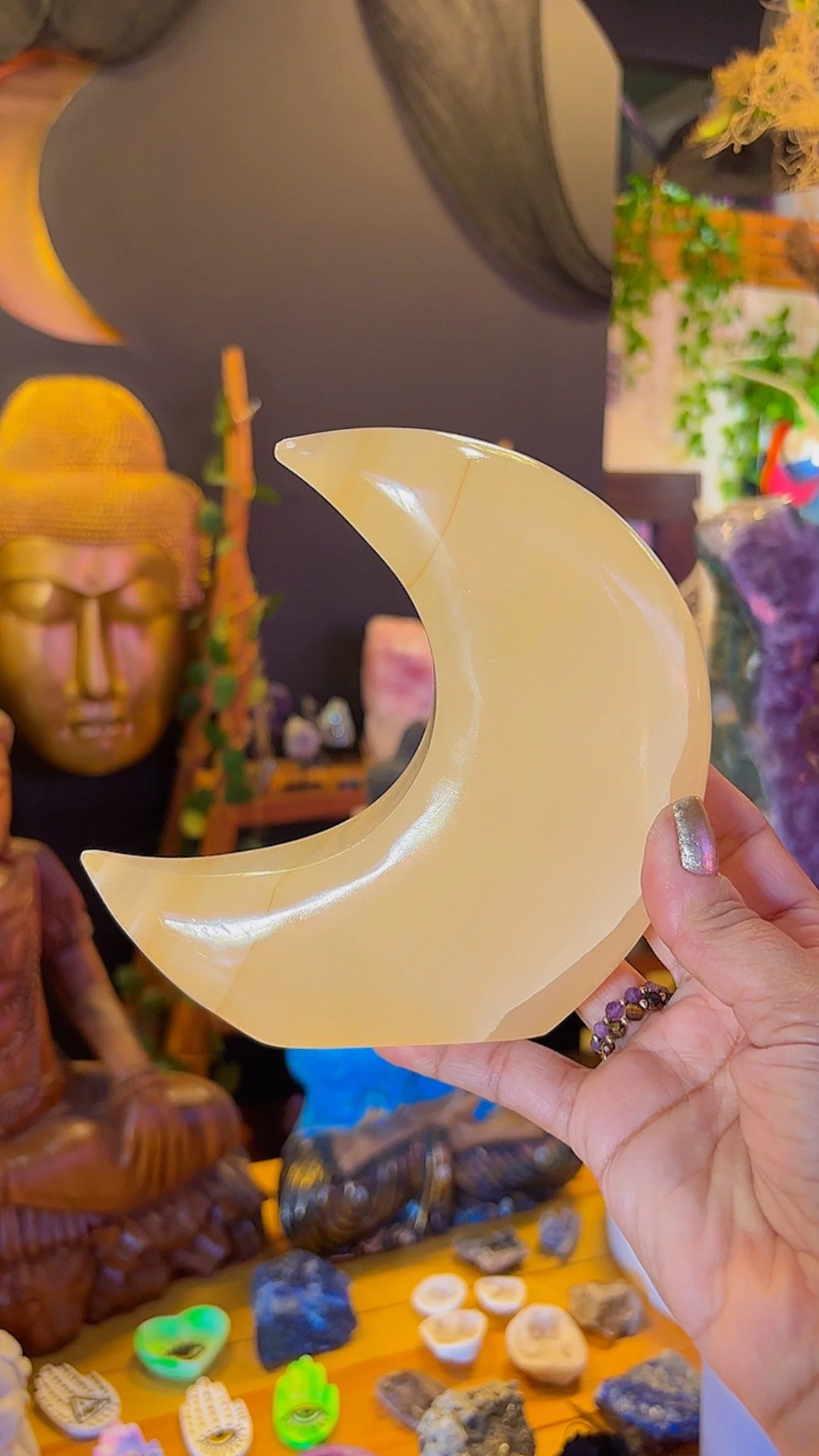 Mexican Banded Agate Crescent Moon