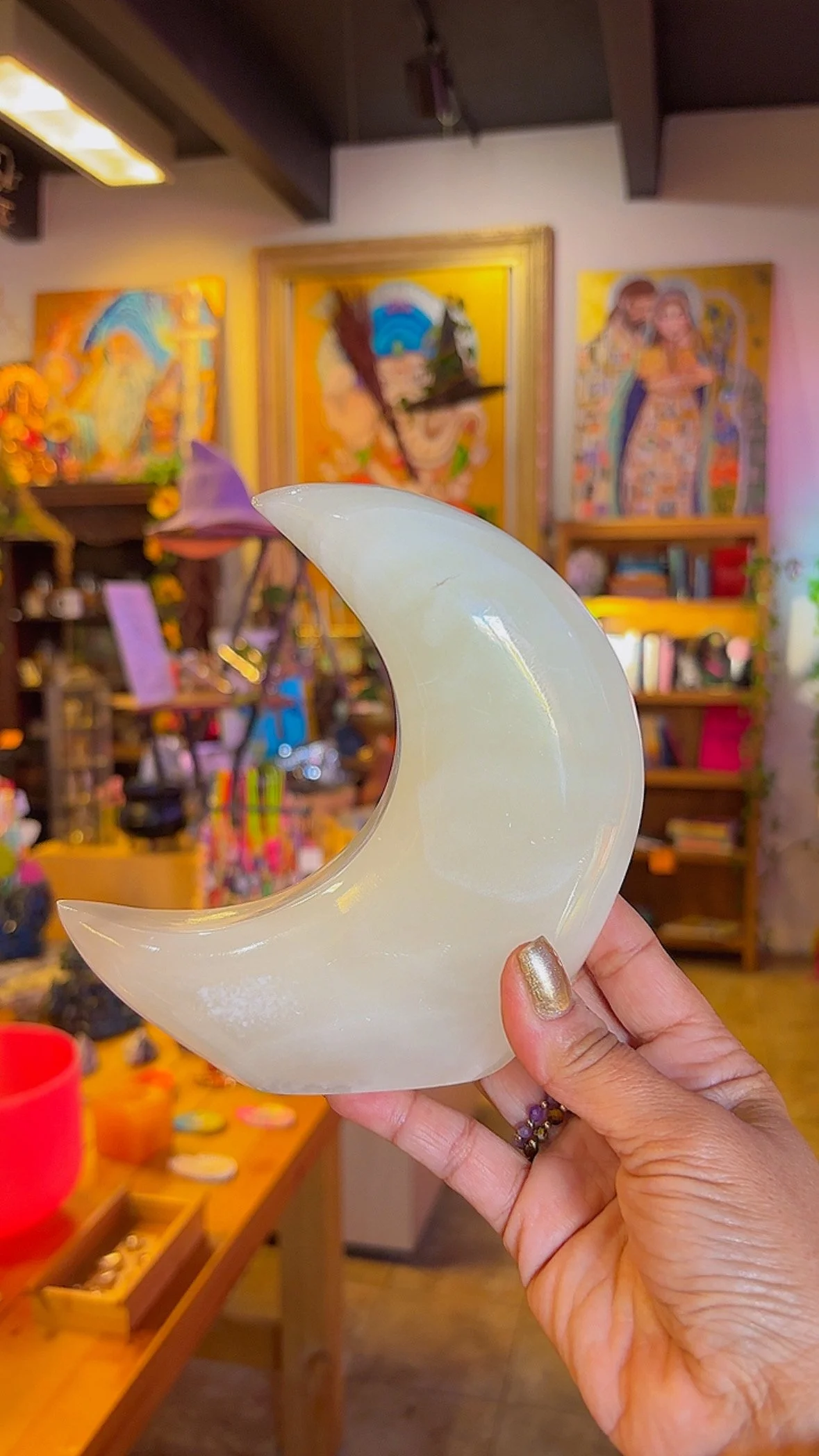 Mexican Banded Agate Crescent Moon