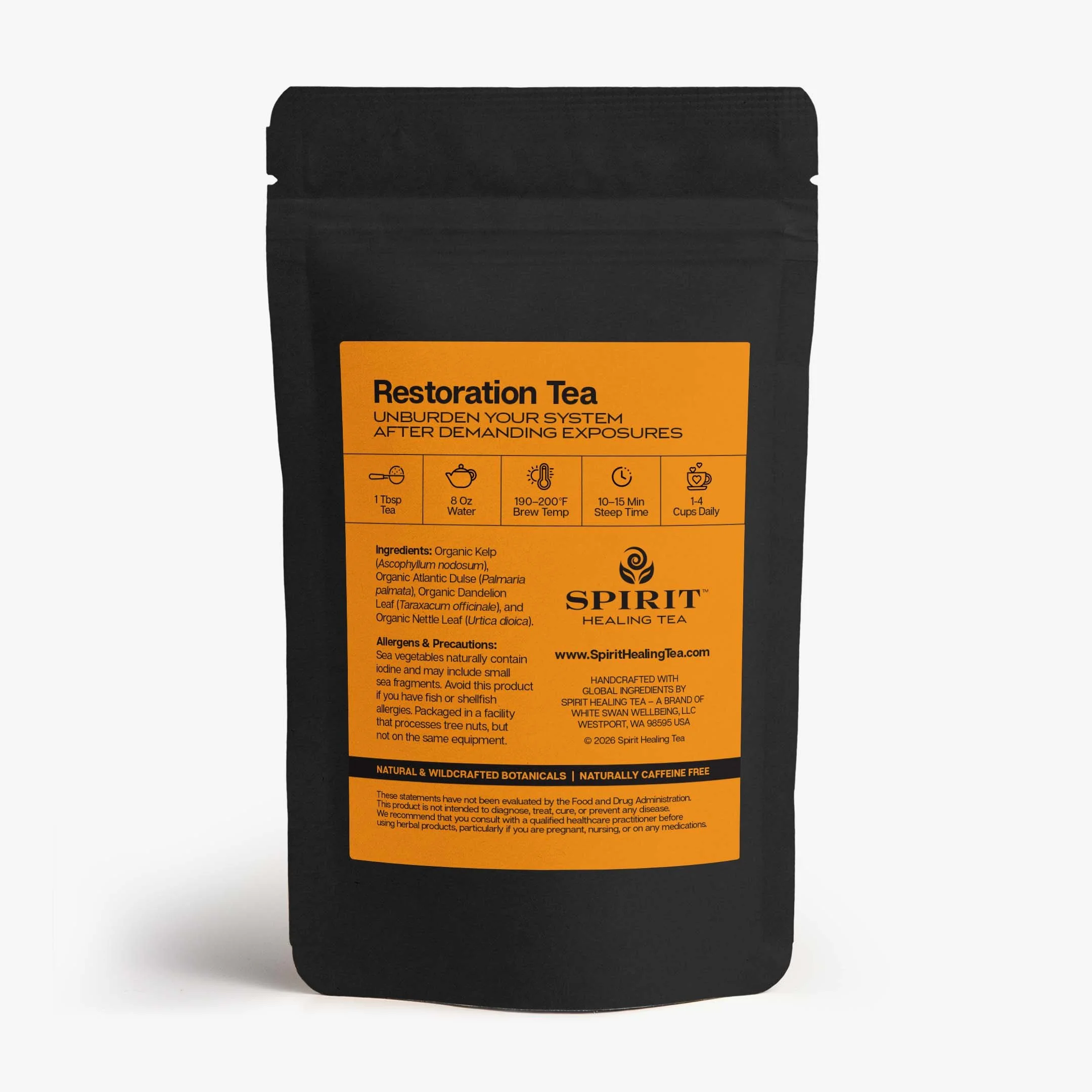 Restoration Tea Package Back Label