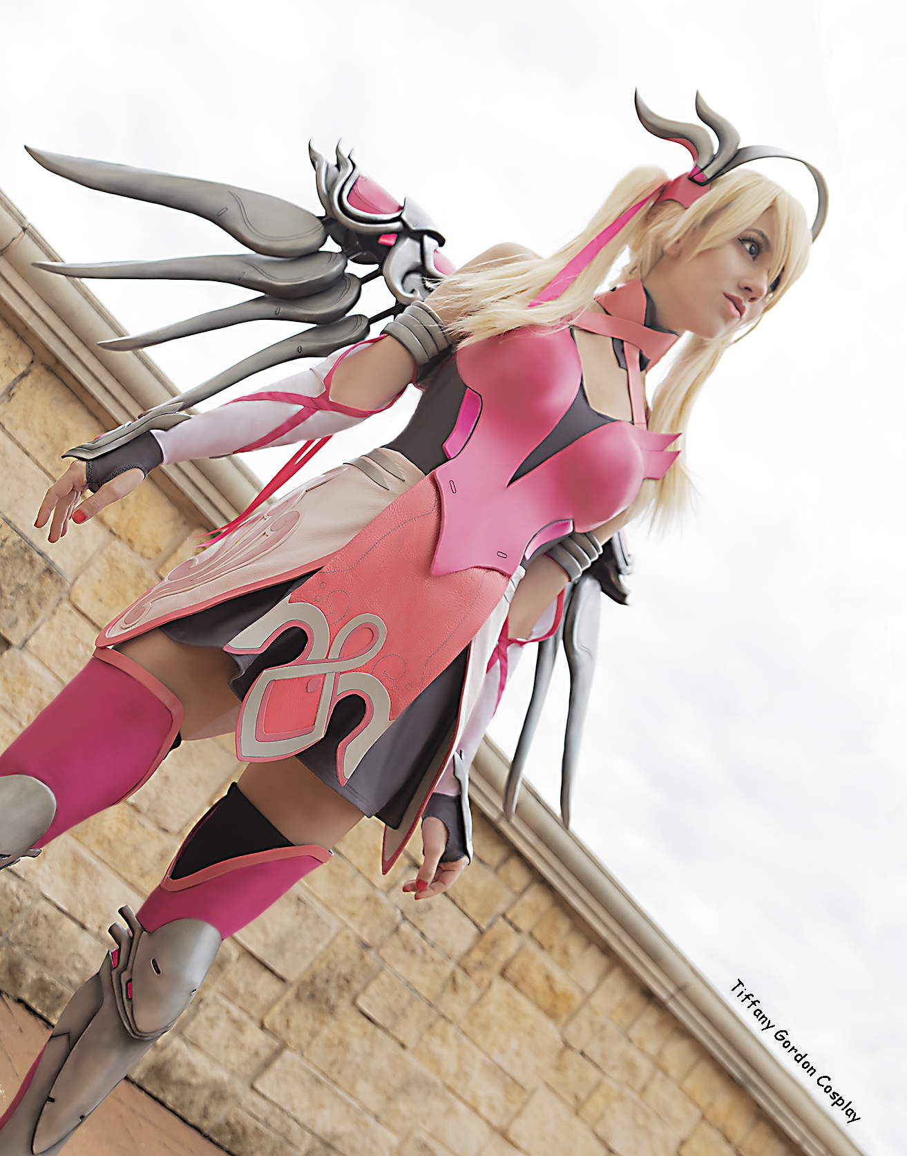 Pink Mercy cosplay from Overwatch by Tiffany Gordon Cosplay