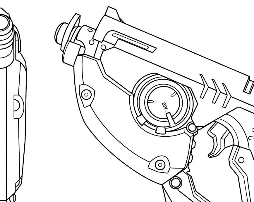 Tracer's Gun (Classic, Electric Purple, Hot Pink &amp; Neon Green skins) Overwatch- Blueprint Download
