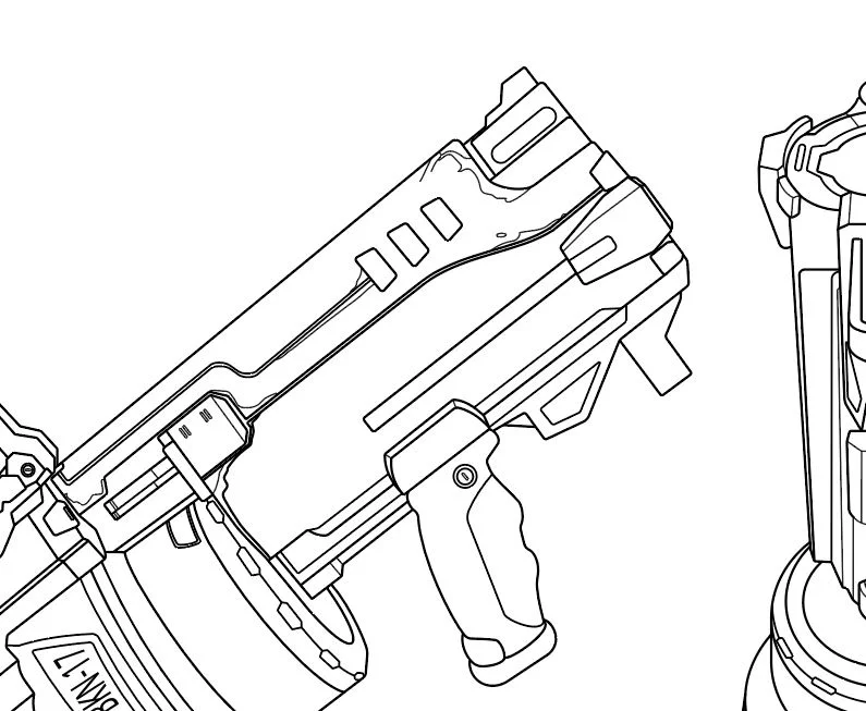 Baptiste's Gun (Ble, Classic, Vet, Vyolet &amp; Wouj skins) Overwatch- Blueprint Download