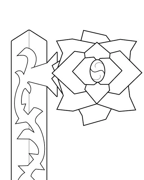 Keyblade (Divine Rose) from Kingdom Hearts- Blueprint Download