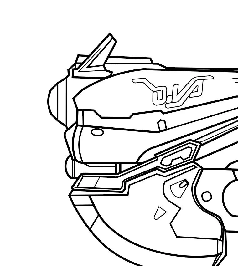 D.VA's Gun (Classic II skin) from Overwatch II- Blueprint Download