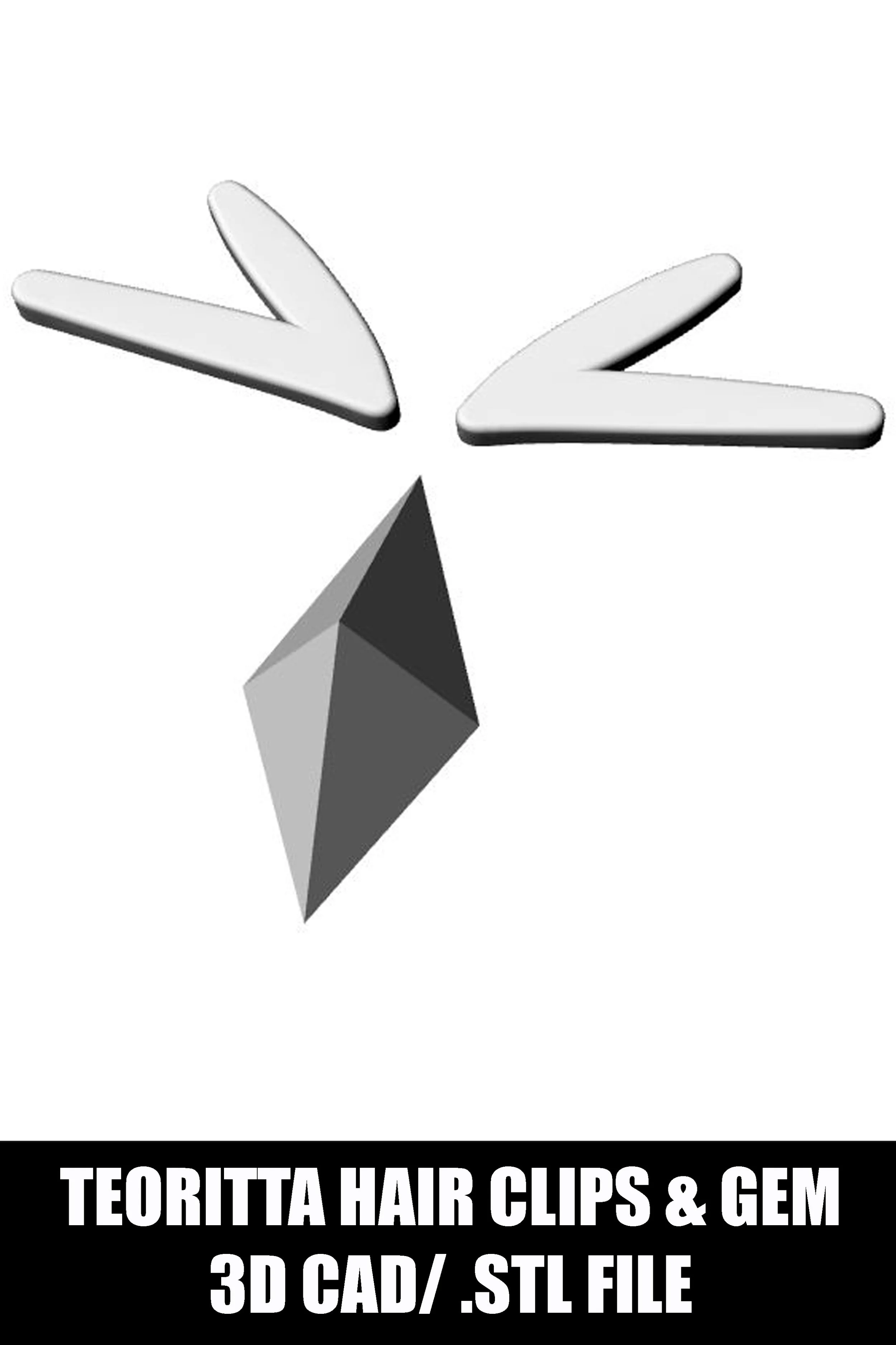 Teoritta's Hair Clips & Armor Gem from Sentenced to be a Hero- 3D CAD/ .stl File