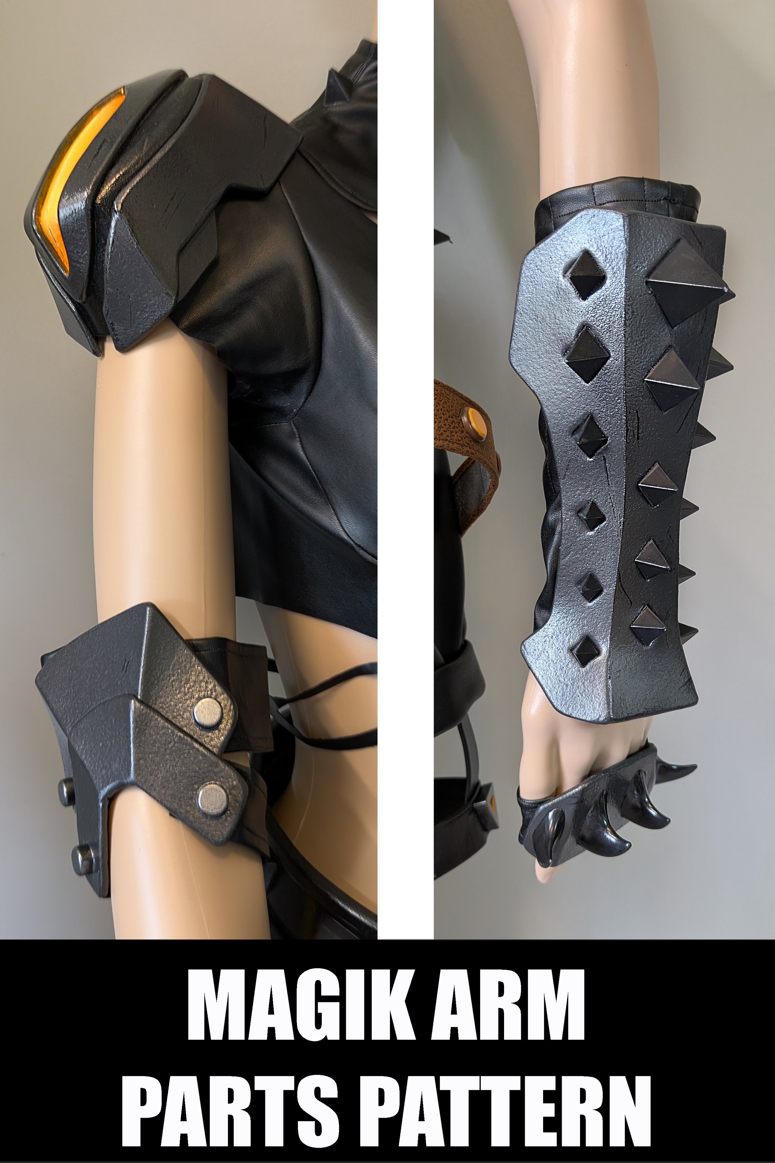 Magik's Left Gauntlet, Left Hand Piece, Right Shoulder Pad, Right Elbow Piece (Magik skin) from Marvel Rivals- Pattern Download