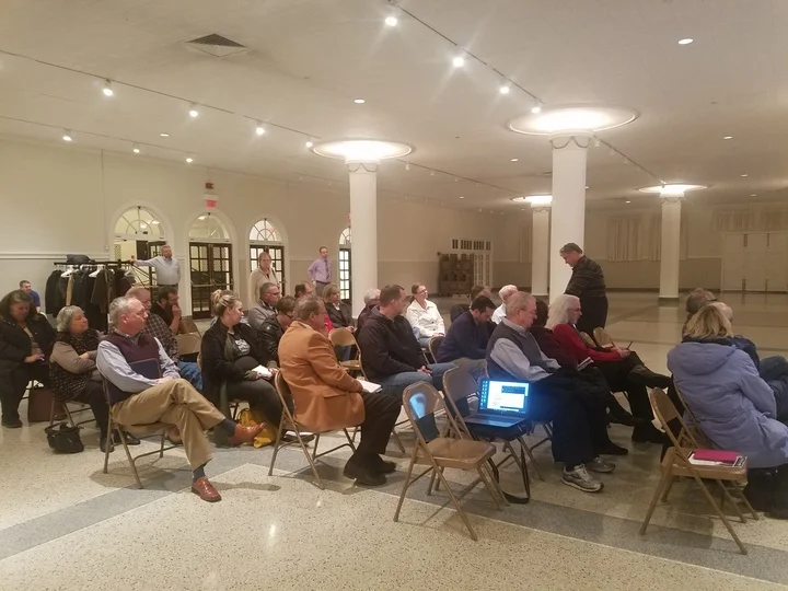 Bloomington residents discuss the City's budget deficit at Tuesday's town hall. (Image Credit: Krystle Dickerson for AdaptBN