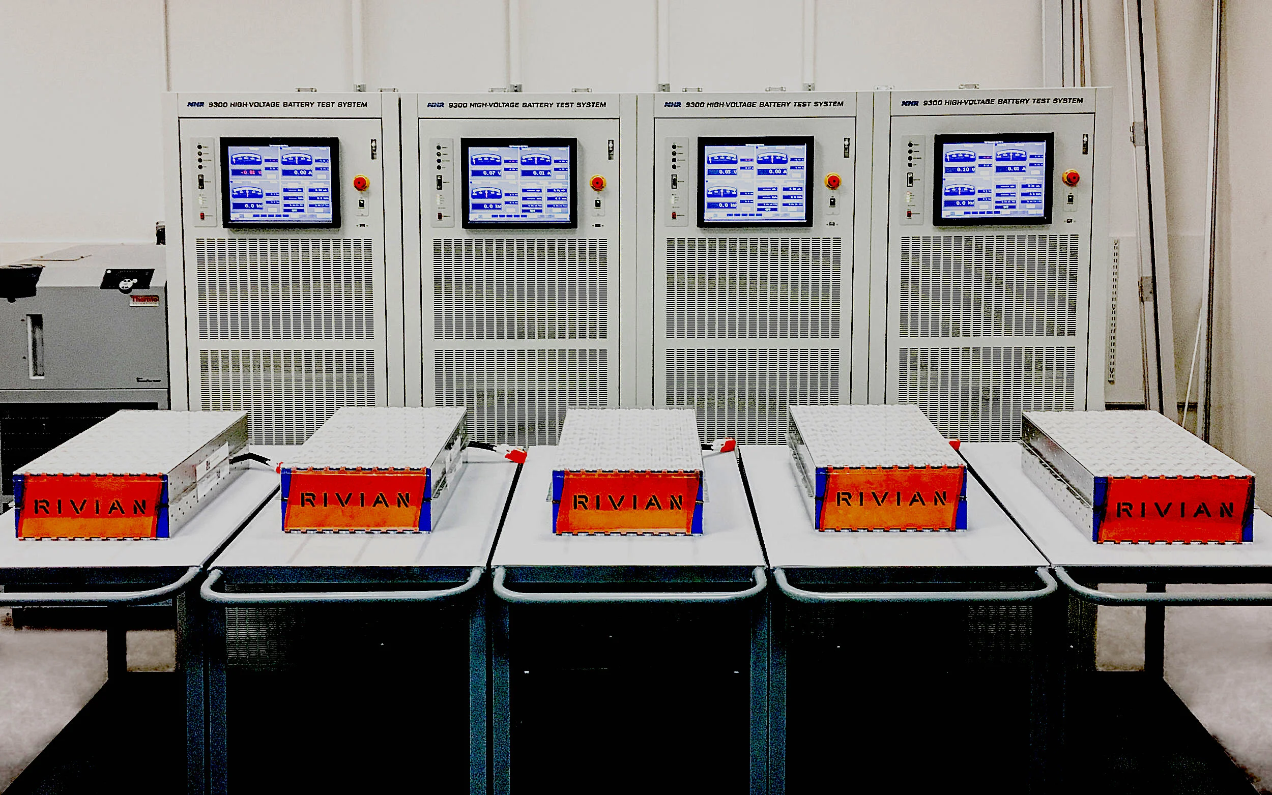 Rivian testing their battery modules in their facility in Irvine, CA (Photo: Rivian)