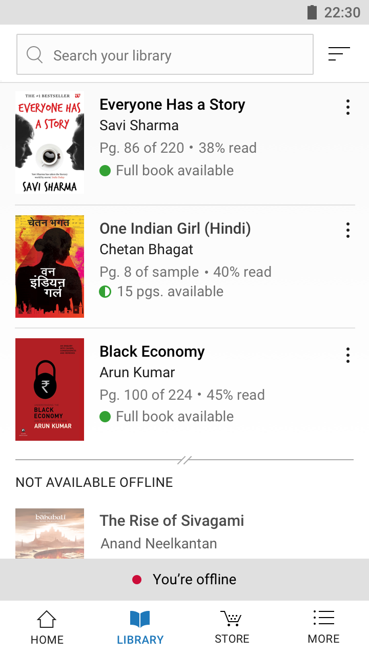 Robust system of offline and error states to accomodate our loading model and spotty networks.