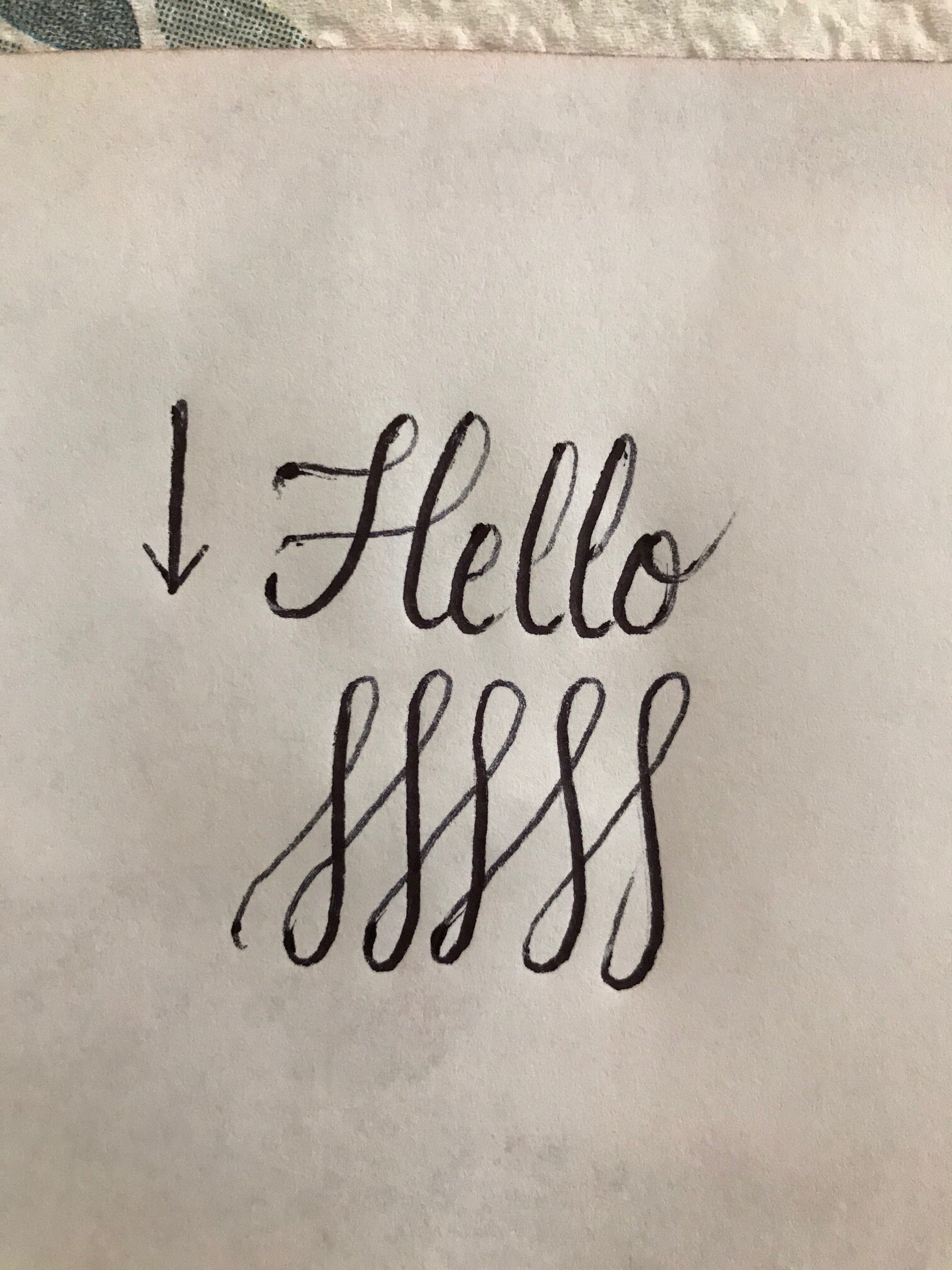  Use your scrap paper and try some calligraphy, Write your name in script, applying pressure to your down strokes. Write larger and slower than you normally would and practice your handwriting. “See you tomorrow : )” 