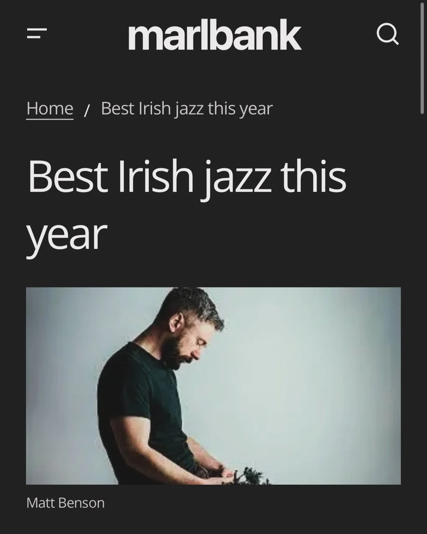 Number 1 Irish Jazz Album of 2025 from Marlbank. Thanks a million! It&rsquo;s in my bio if ya wanna read it. 
I&rsquo;m not sure if this is jazz but I&rsquo;m really happy that jazz music lovers are into it. Also totally happy that this album has a l