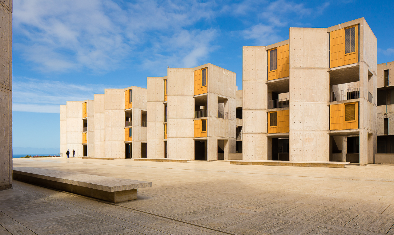 Designed by Louis Kahn the Salk Institute for Biological Studies is an independent, non-profit, scientific research institute located in the La Jolla community in San Diego, California. It was founded in 1960 by Jonas Salk. (c) 2018 Joshua James Huff