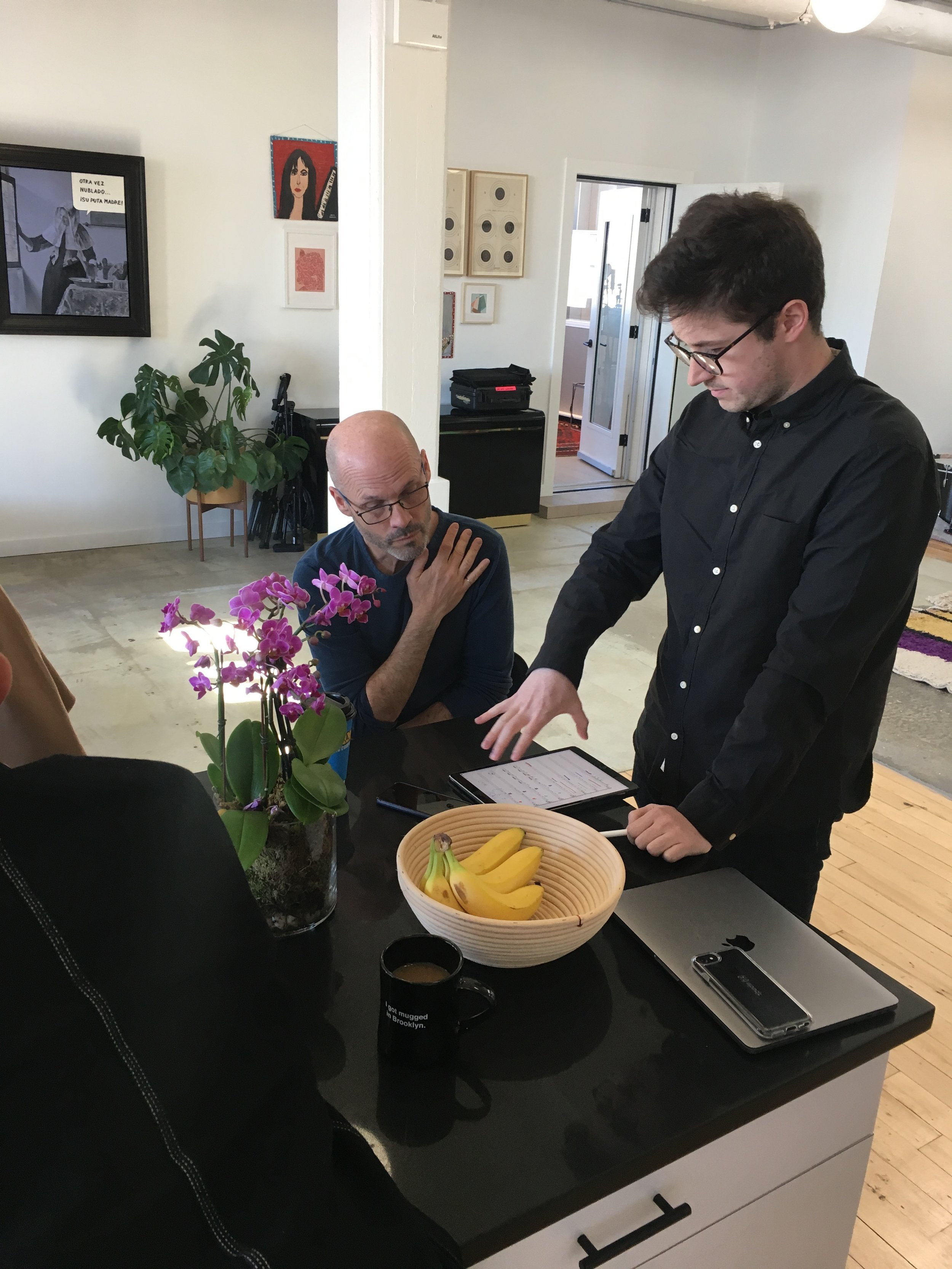  Working with Brad Wells, Founder &amp; Artistic Director of Roomful of Teeth, 4.19    Photo: Abbey Hendrix 