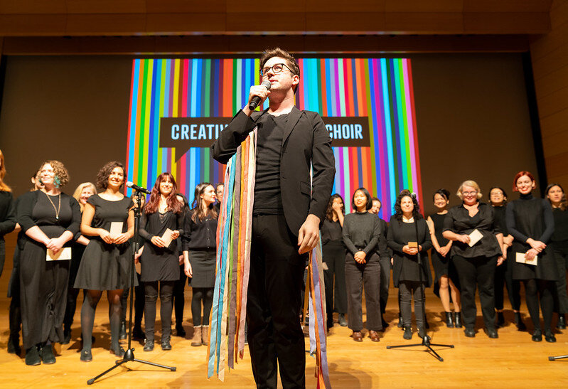  Introducing the Creative Mornings Choir at The New School’s Tishman Auditorium, Nov. 19  Photo: Paul Jun 