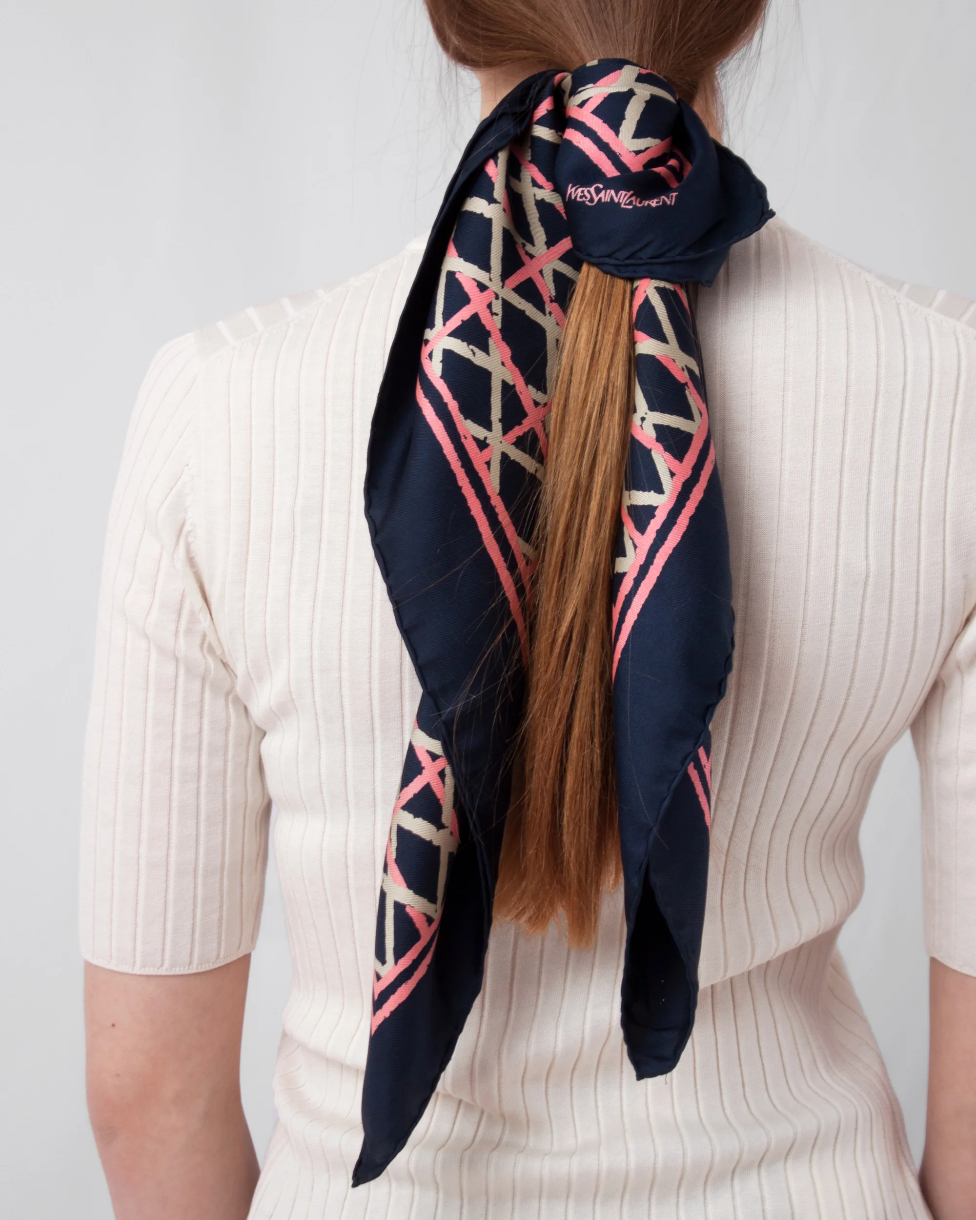 YSL Printed Silk Scarf Headwear 5.jpg