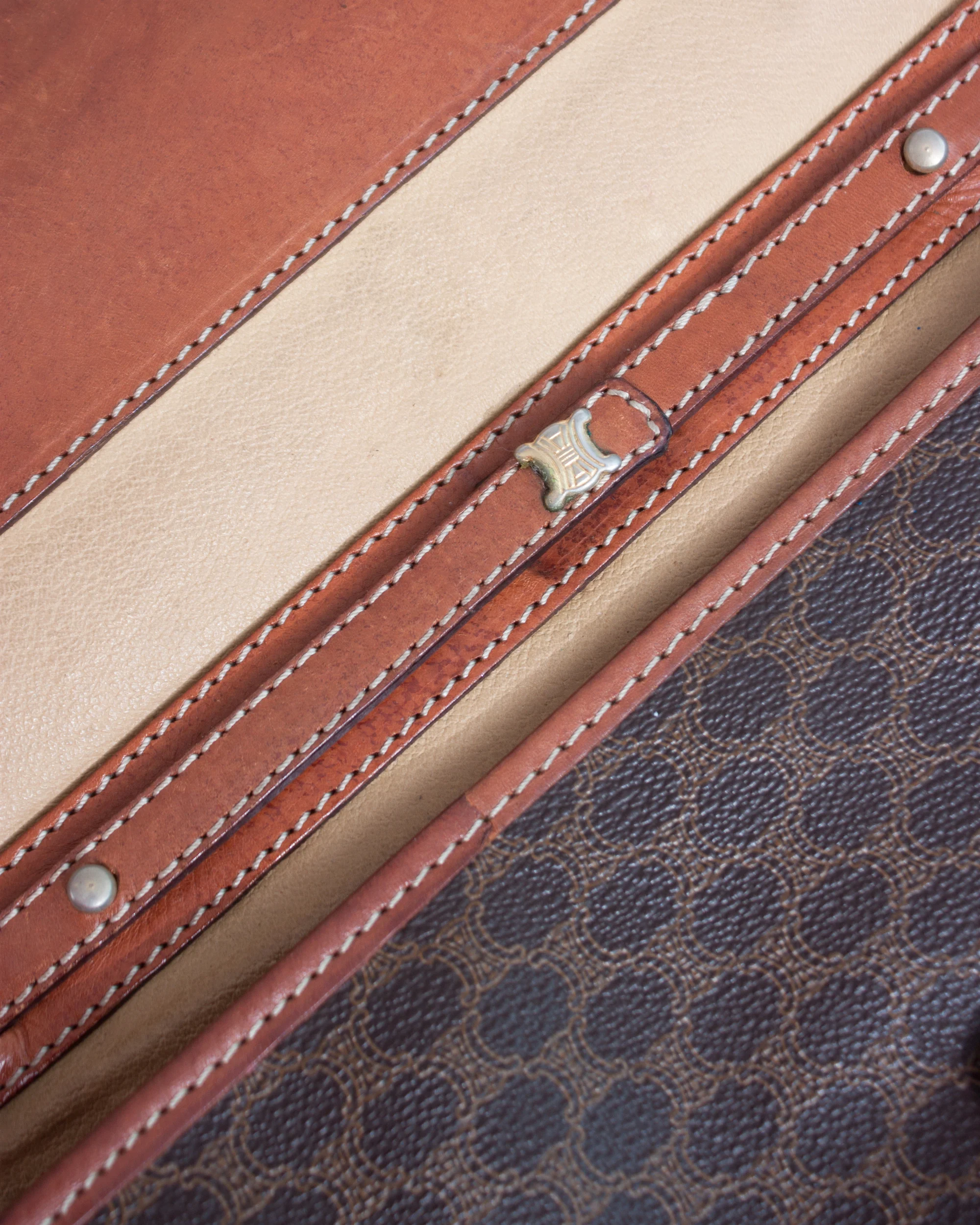 Celine monogram vintage box bag in brown leather 4.jpg