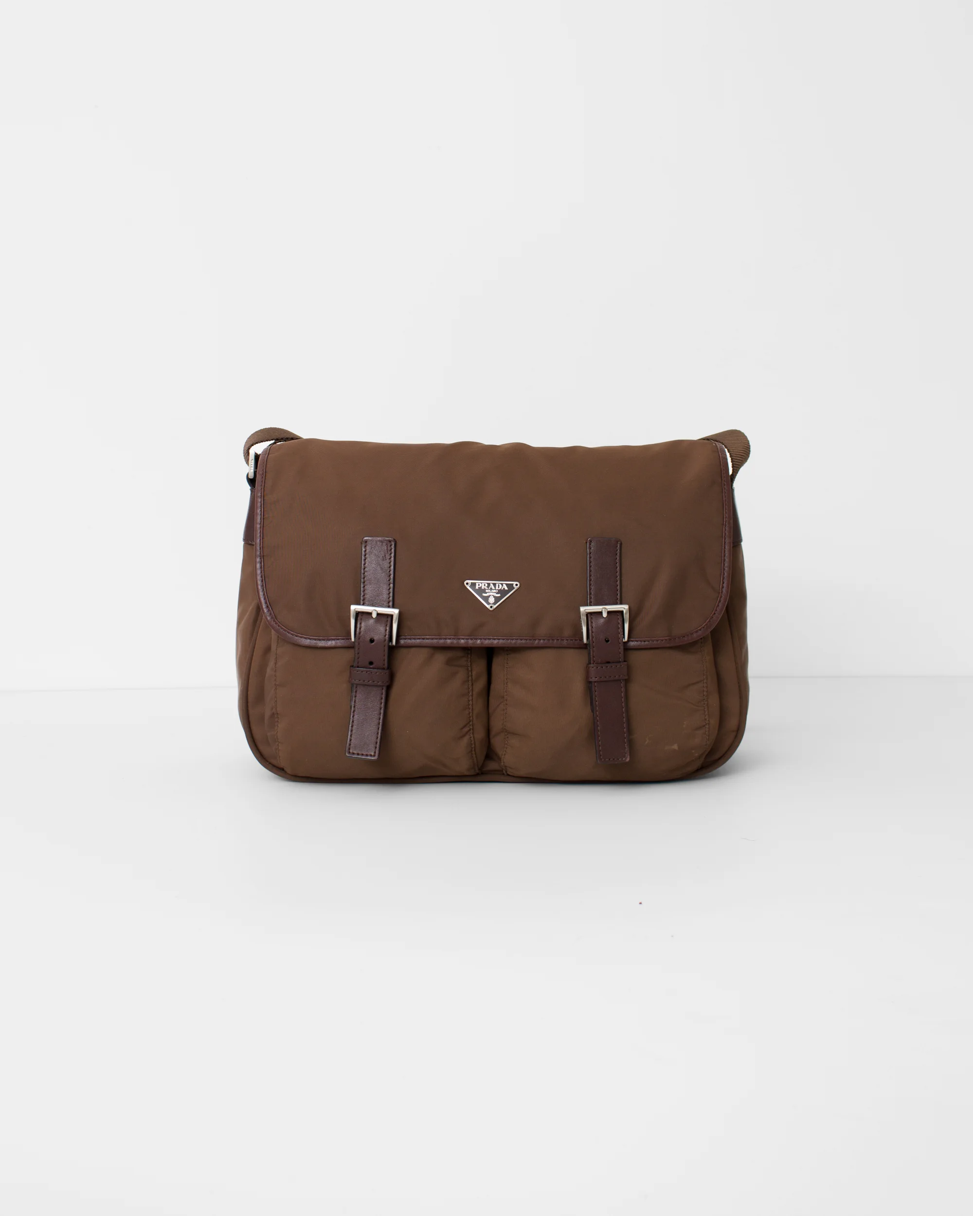 Prada Nylon Messanger bag cross body brown second hand 1.jpg