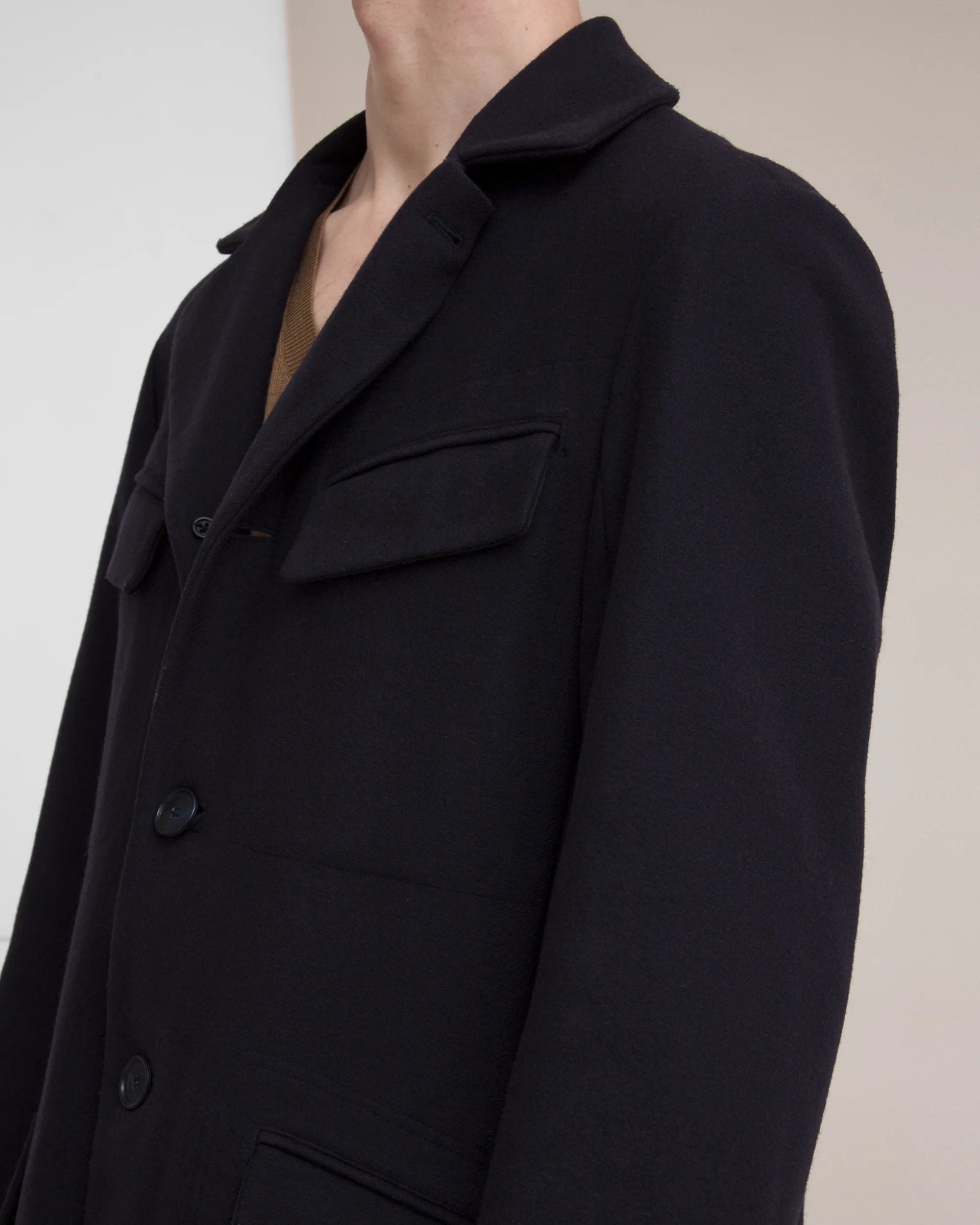 Trussardi Long Coat Multi Pocket Oversized vintage men 5.jpg