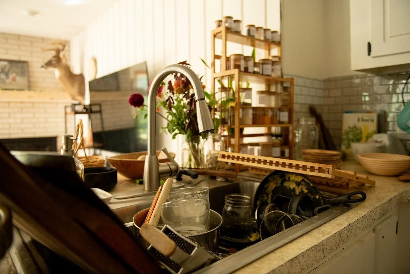 This is for the mommas. 
Yes I love a clean tidy home. It&rsquo;s my favorite treat to hire some to come clean so I can just use my space how it&rsquo;s intended. However reality is that we are living in this space. I cook a decent amount. We are con