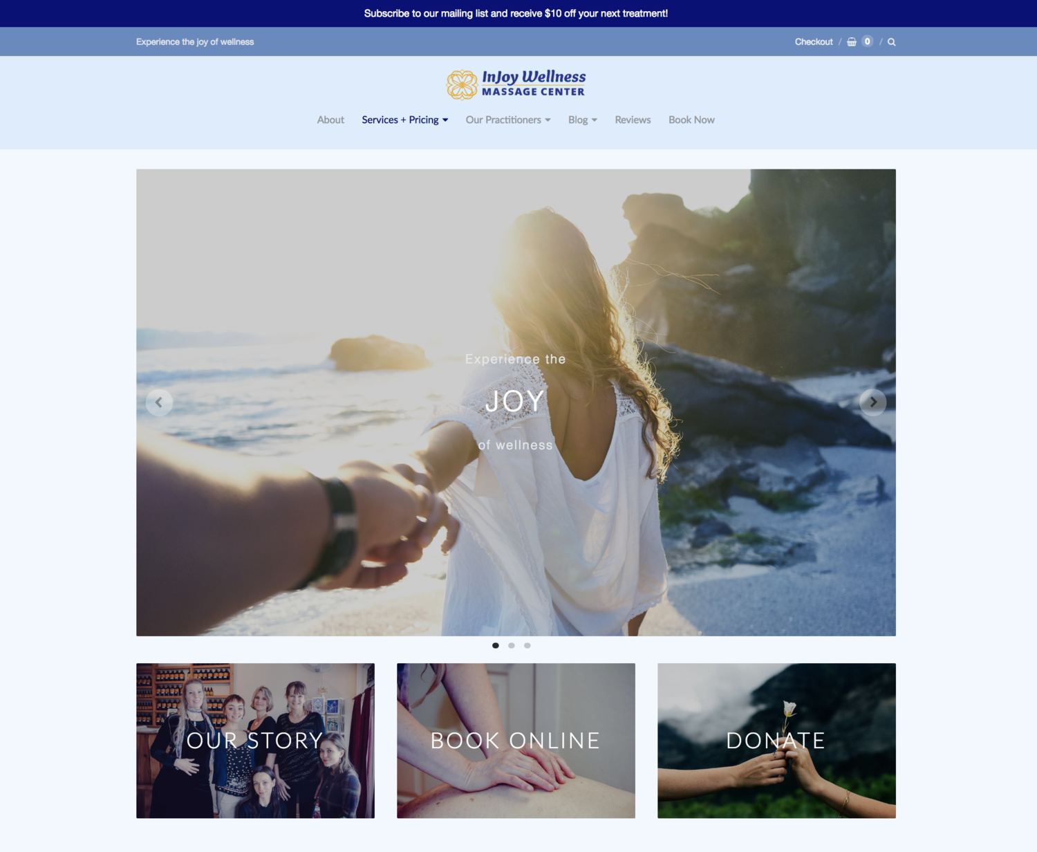 Web Design for InJoy Wellness