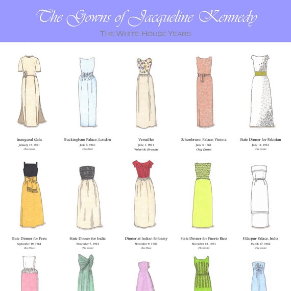 The Gowns of Jacqueline Kennedy Poster — Dapper & Dreamy
