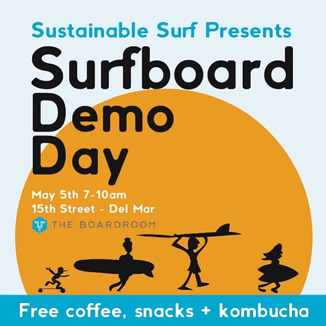 @sustainsurf is hosting the demo and using paper #reCUPs made with #earthcoating to serve #locallyroasted coffee from @Mesteeso, small batch #kombucha from @HealthAde, breakfast pastries and a suite of boards from #Ecoboard project partners and more.