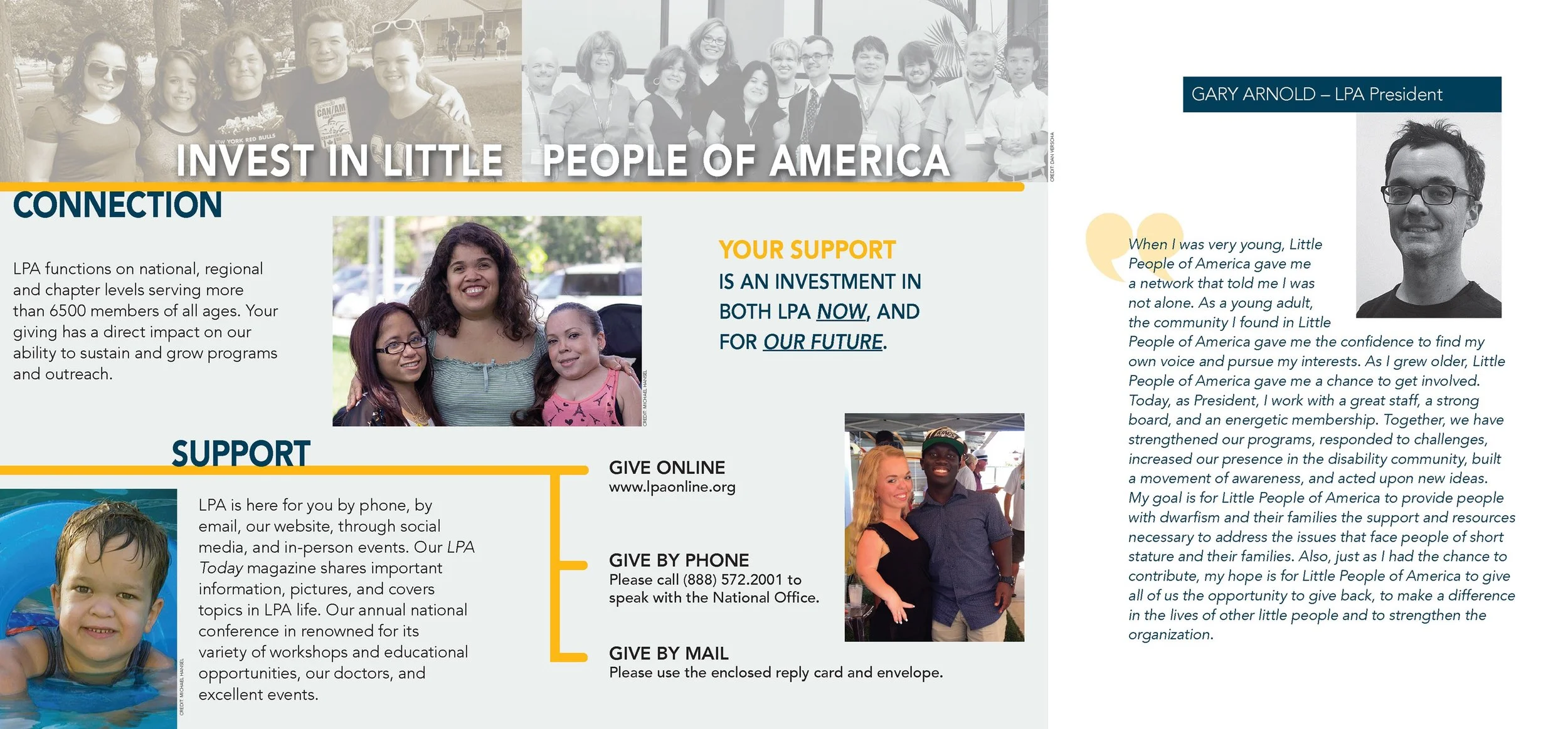 Little People of America Appeal Brochure Tri-fold inside spread